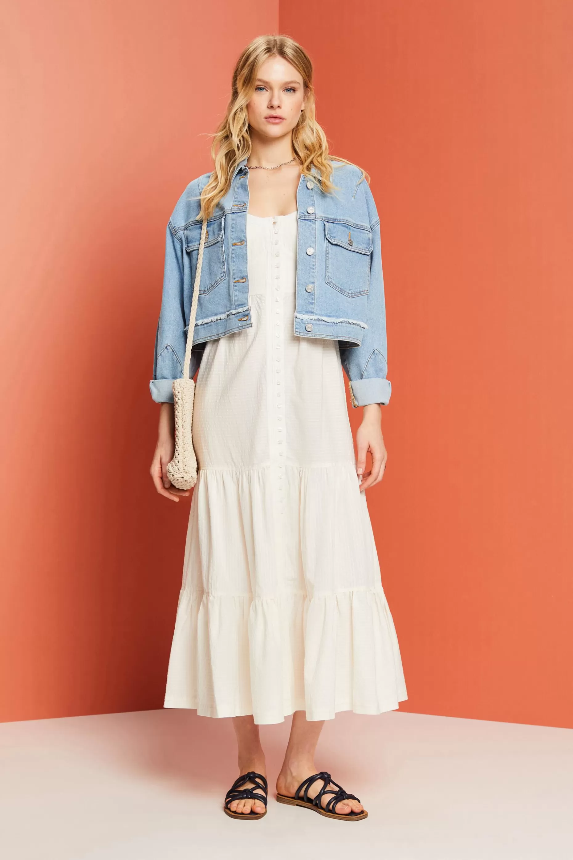 ESPRIT Tiered Button Front Maxi Dress at our Online Shop *Women Dresses