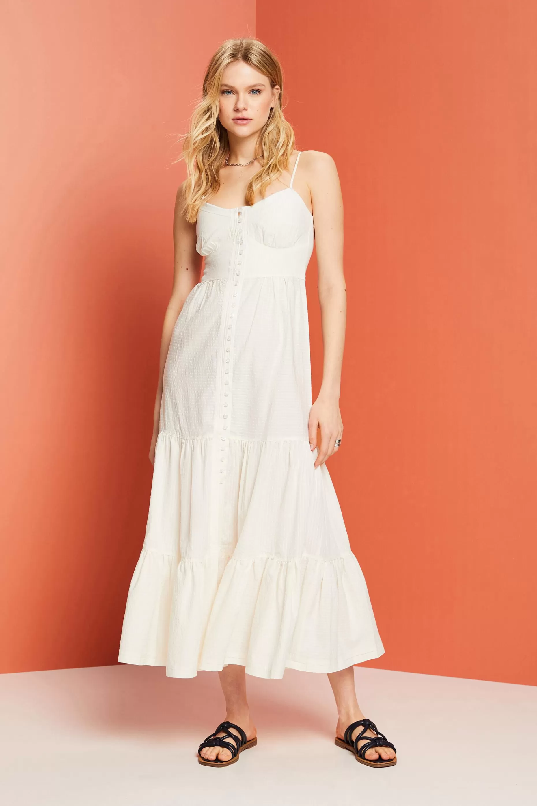 ESPRIT Tiered Button Front Maxi Dress at our Online Shop *Women Dresses + Jumpsuits