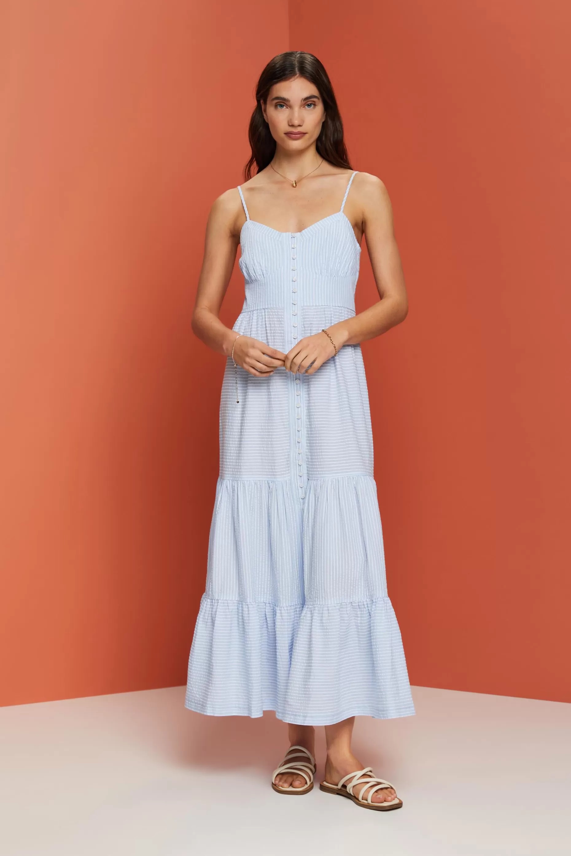 ESPRIT Tiered Button Front Maxi Dress at our Online Shop *Women Dresses + Jumpsuits