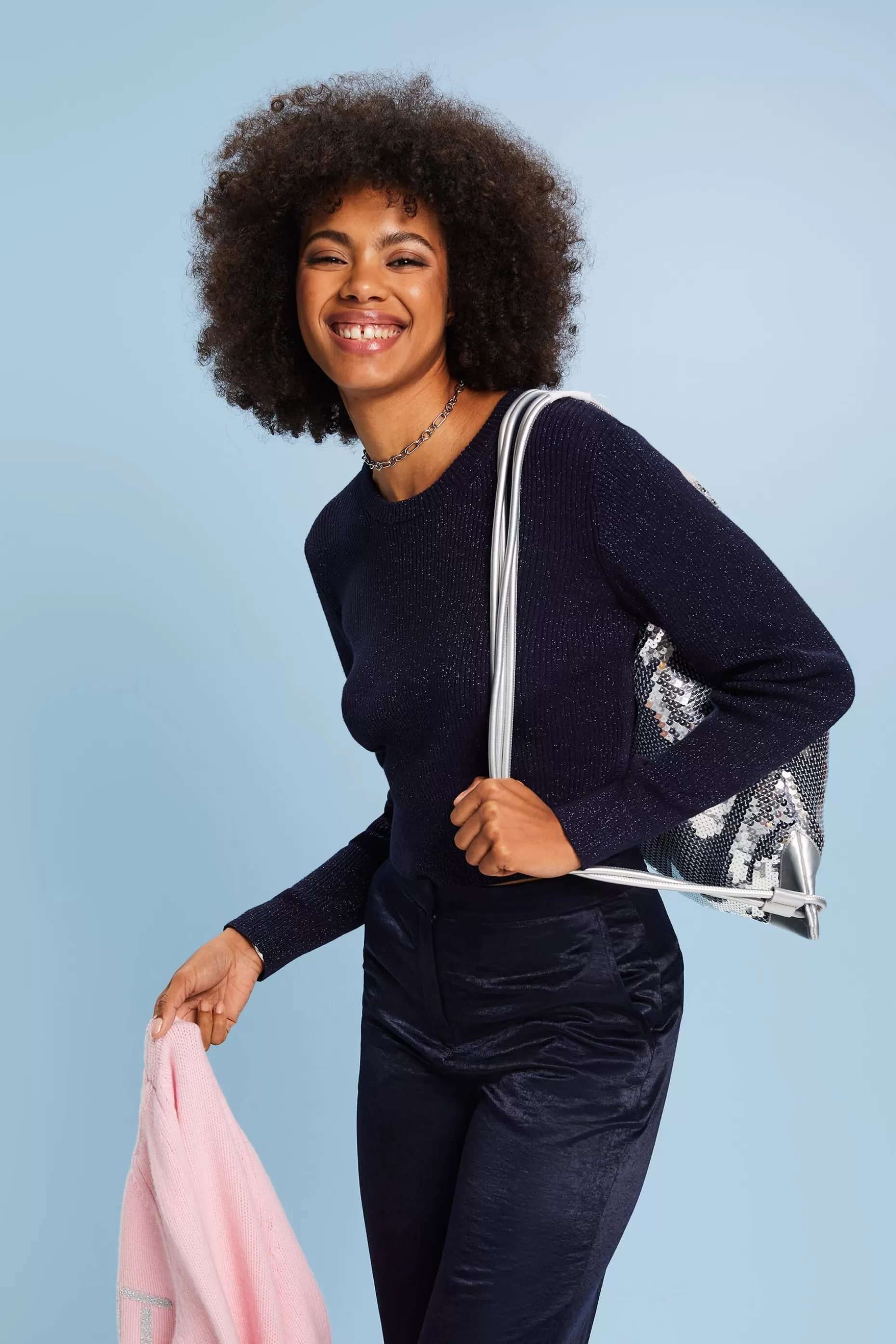 ESPRIT Twisted Back Metallic Sweater at our Online Shop *Women Sweaters