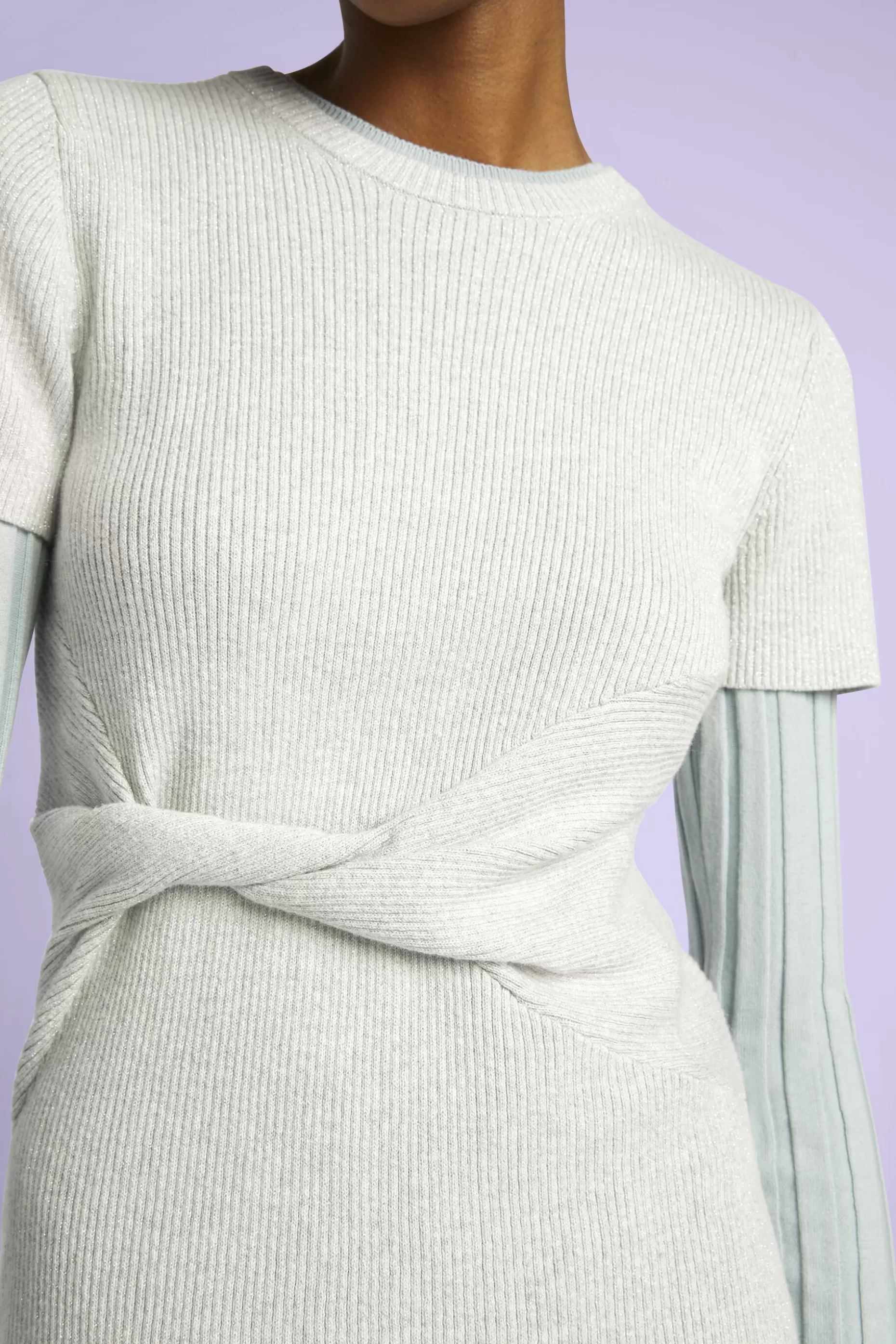 ESPRIT Twisted waist metallic ribbed dress at our Online Shop *Women Dresses + Jumpsuits