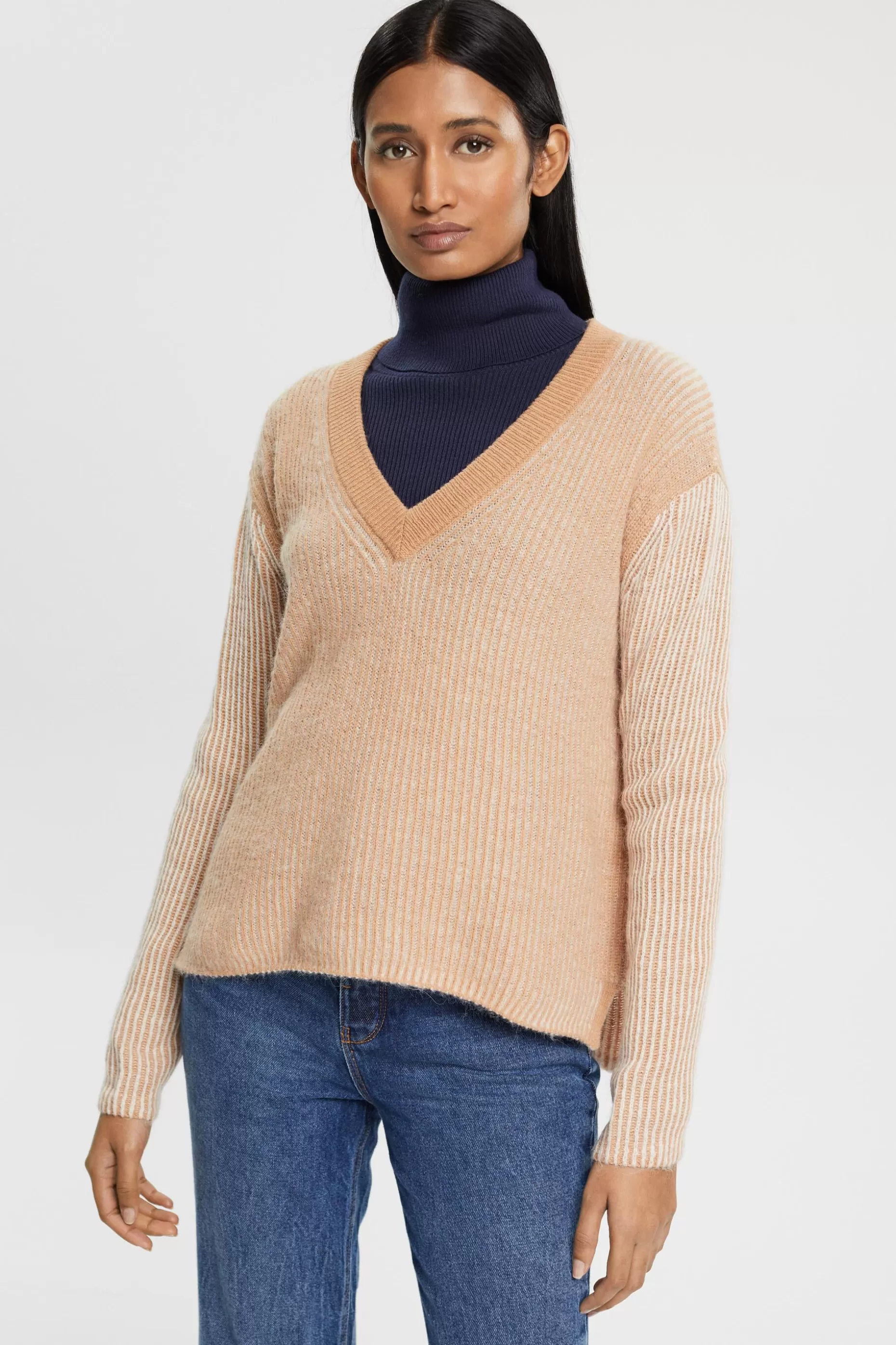 ESPRIT Two-tone jumper with alpaca at our Online Shop * Sale Under $50