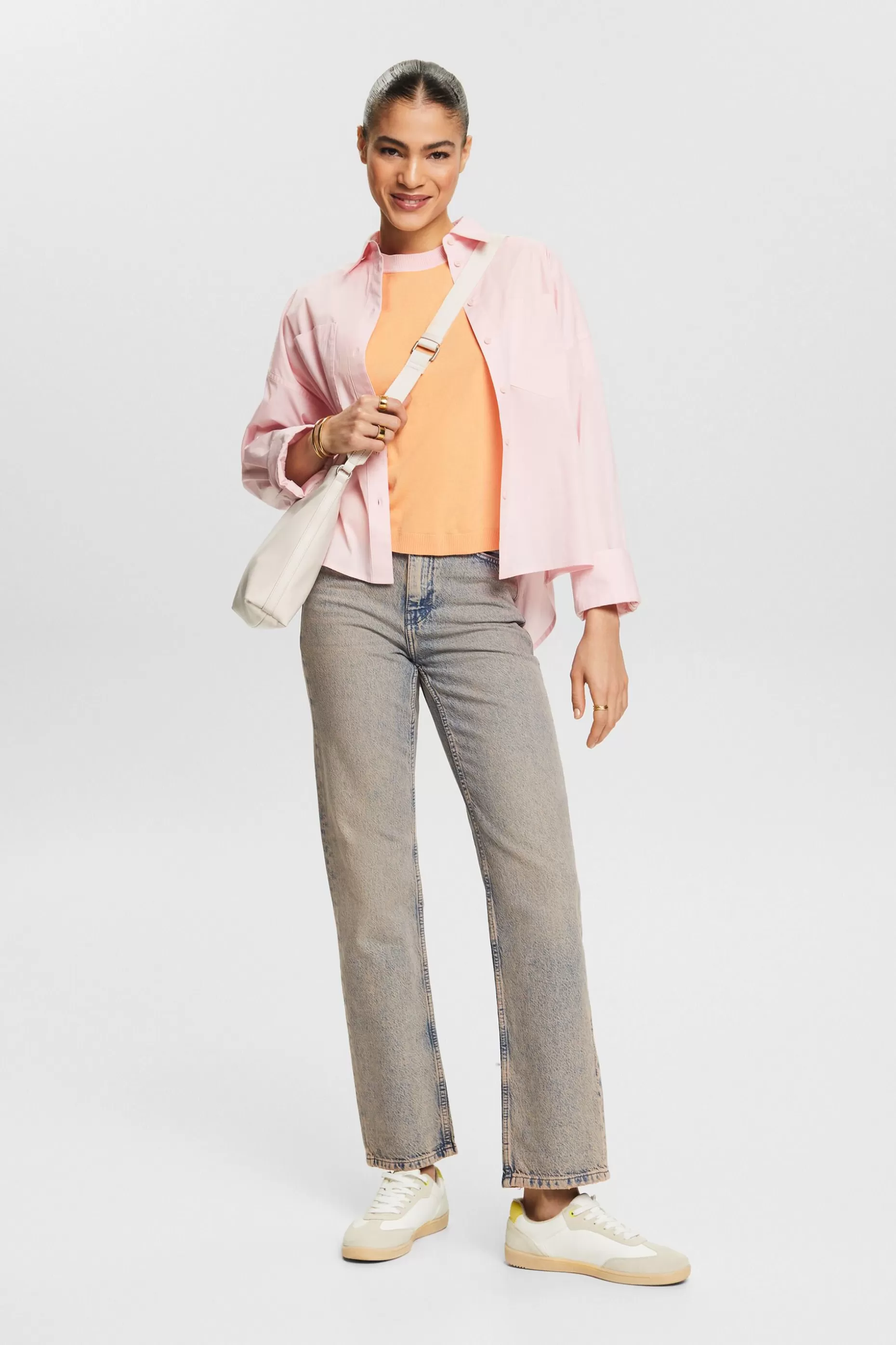 ESPRIT Two-Tone Short-Sleeve Sweater at our Online Shop *Women The Pastel Edit