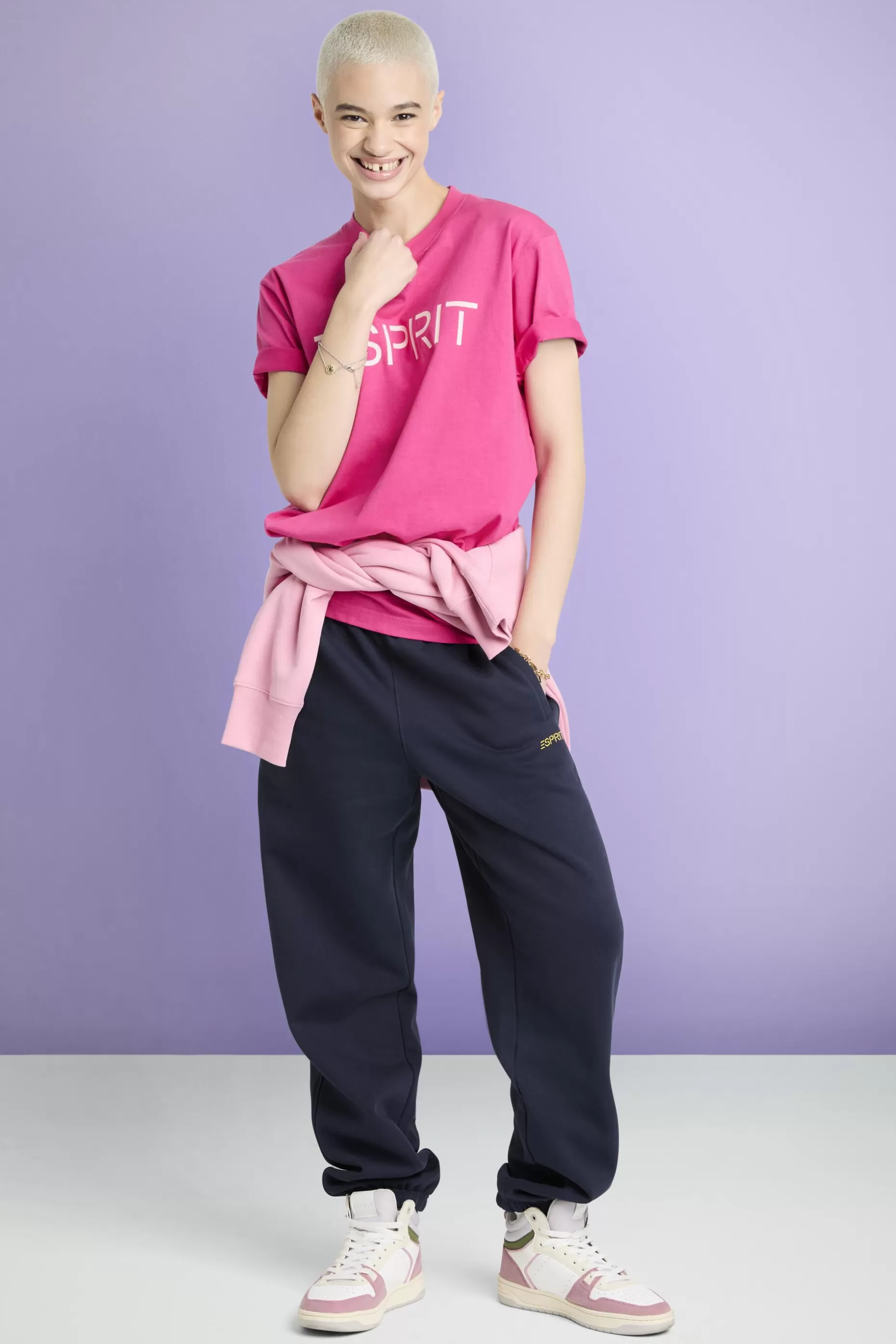 ESPRIT Unisex Cotton Fleece Logo Sweatpants at our Online Shop *Women Pants + Joggers