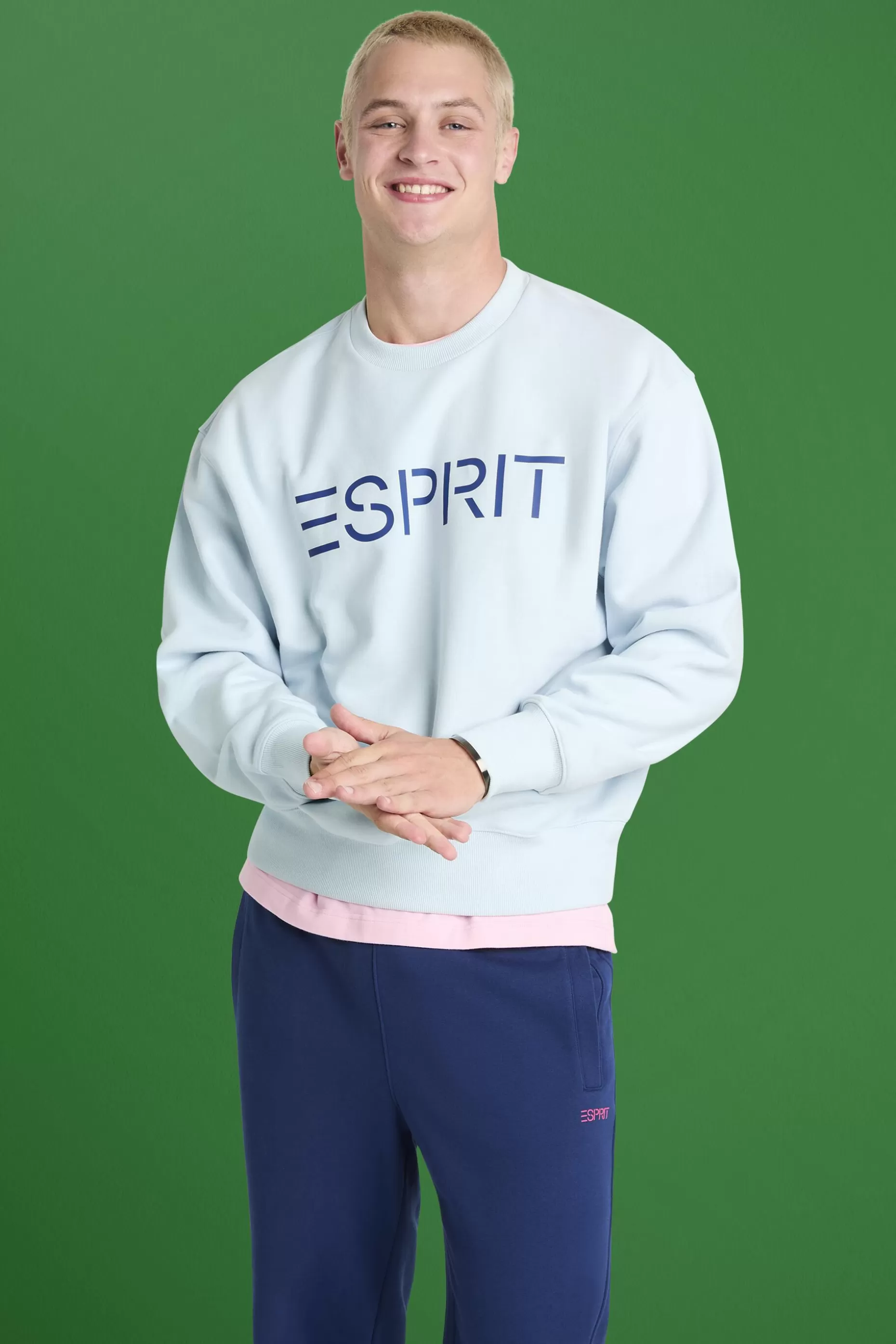 ESPRIT Unisex Cotton Fleece Logo Sweatshirt at our Online Shop *Men Sweatshirts + Hoodies