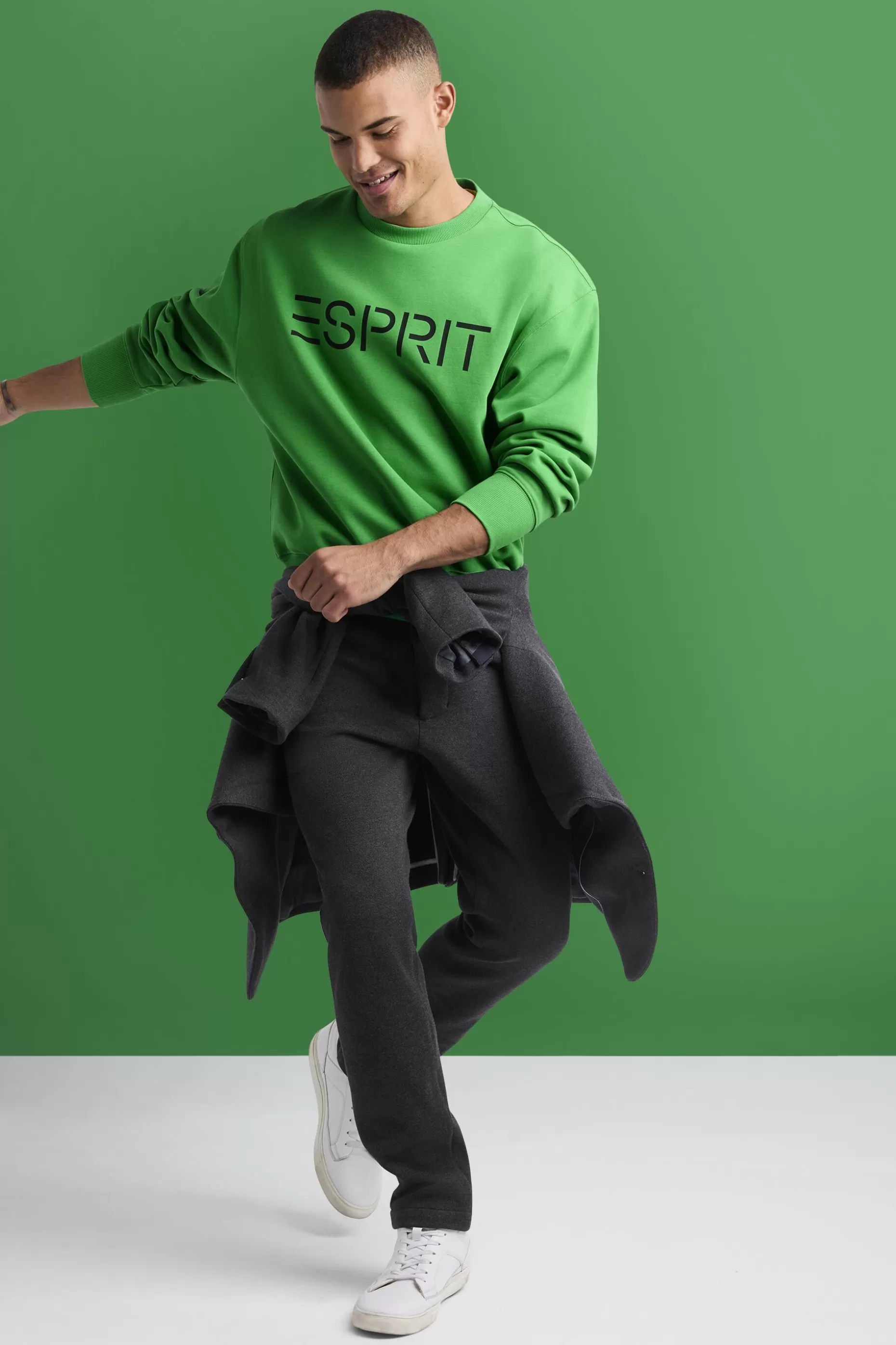 ESPRIT Unisex Cotton Fleece Logo Sweatshirt at our Online Shop *Men Sweatshirts + Hoodies
