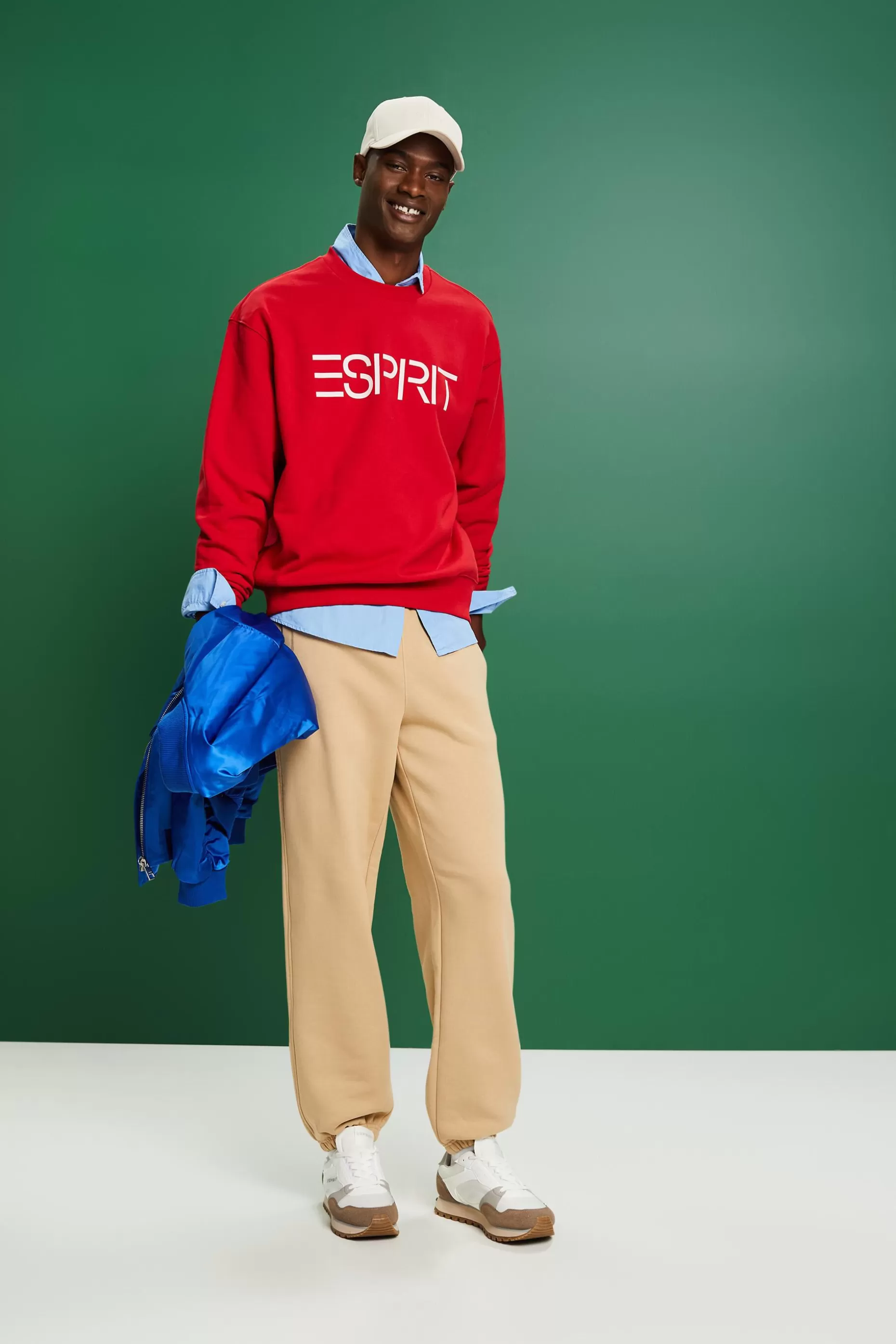 ESPRIT Unisex Cotton Fleece Logo Sweatshirt at our Online Shop *Men Sweatshirts + Hoodies