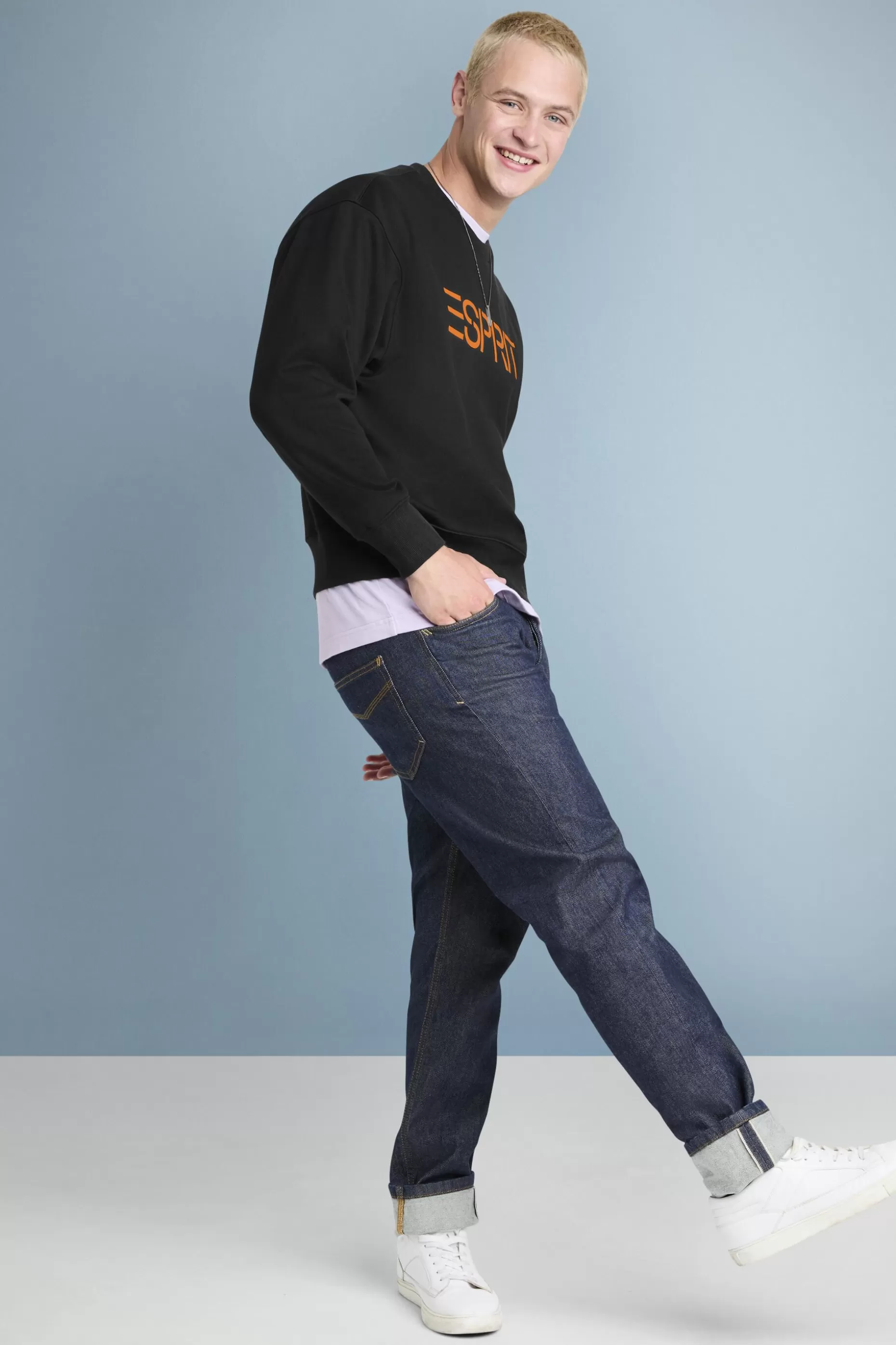 ESPRIT Unisex Cotton Fleece Logo Sweatshirt at our Online Shop *Men Sweatshirts + Hoodies