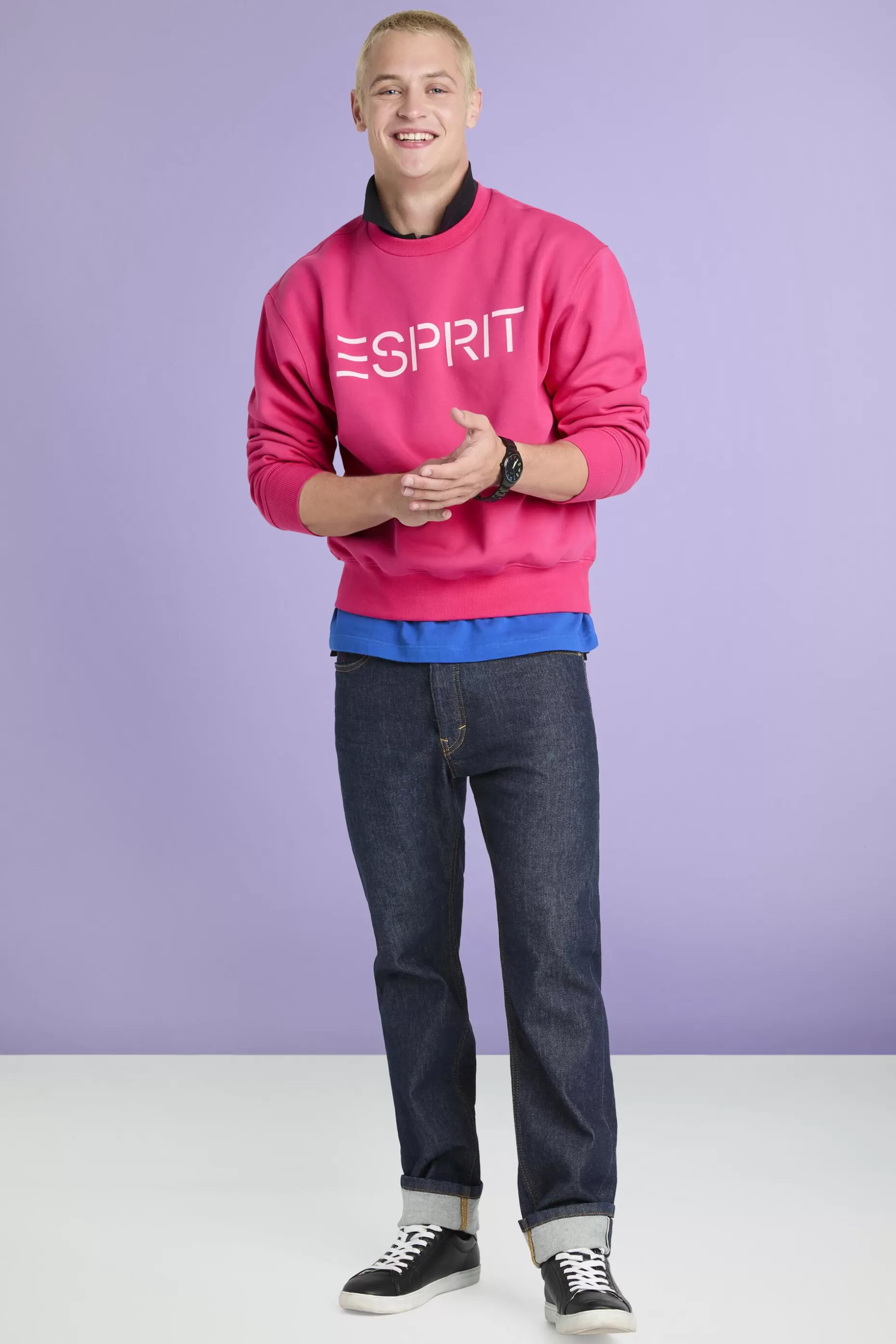 ESPRIT Unisex Cotton Fleece Logo Sweatshirt at our Online Shop *Women Sweatshirts + Hoodies