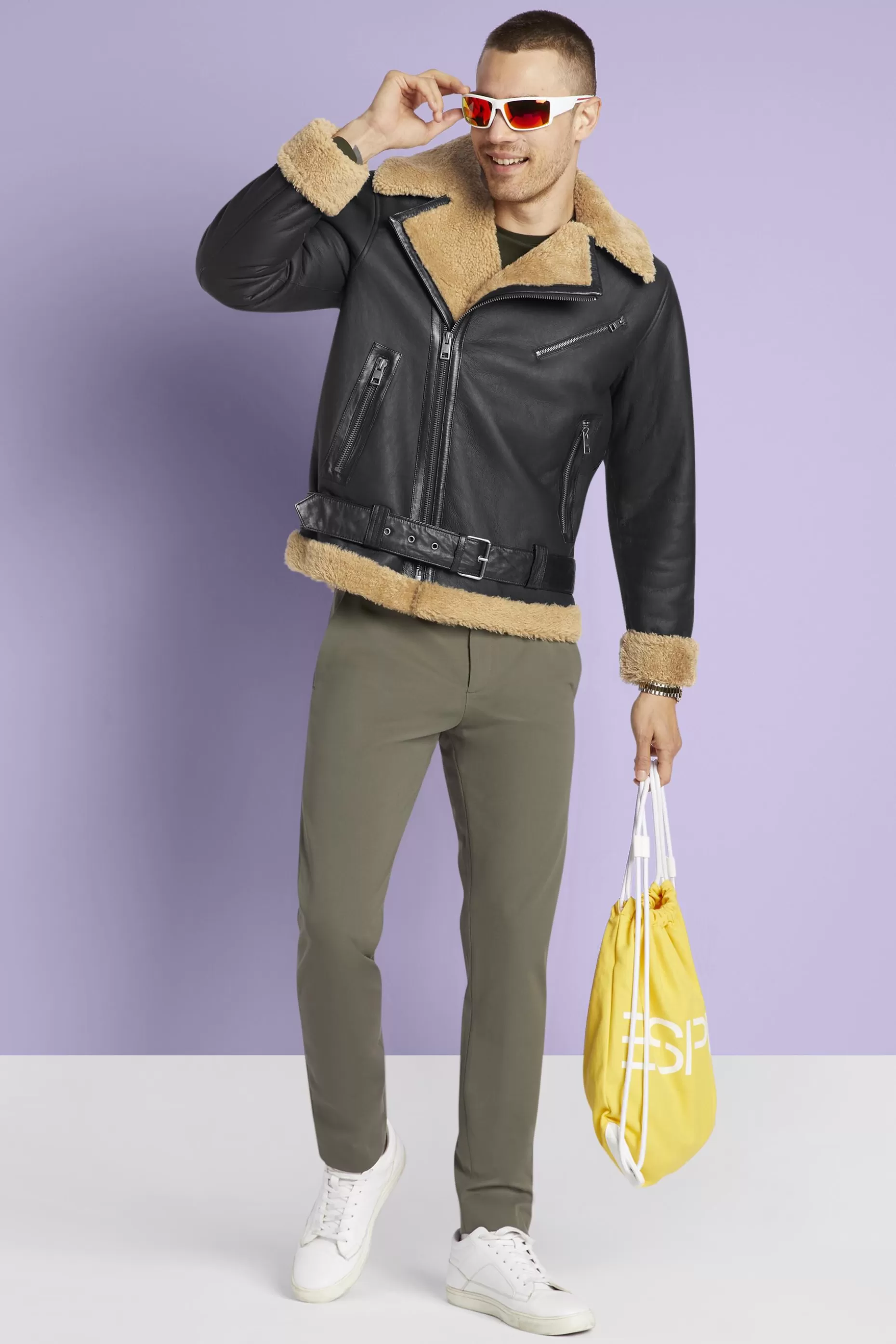 ESPRIT Unisex Leather Shearling Jacket at our Online Shop *Men Premium Picks