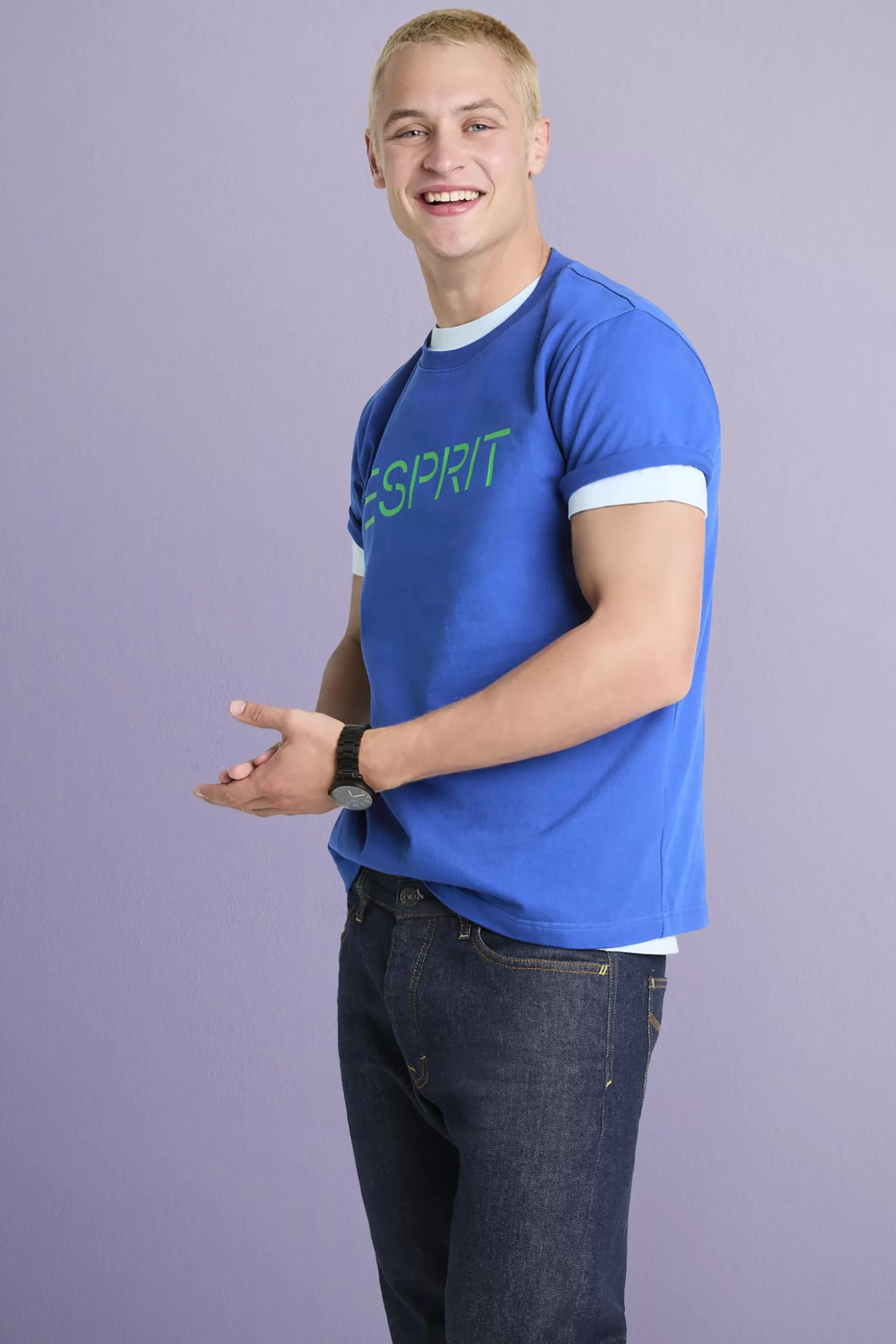 ESPRIT Unisex Logo Cotton Jersey T-Shirt at our Online Shop *Men T-Shirts + Polos