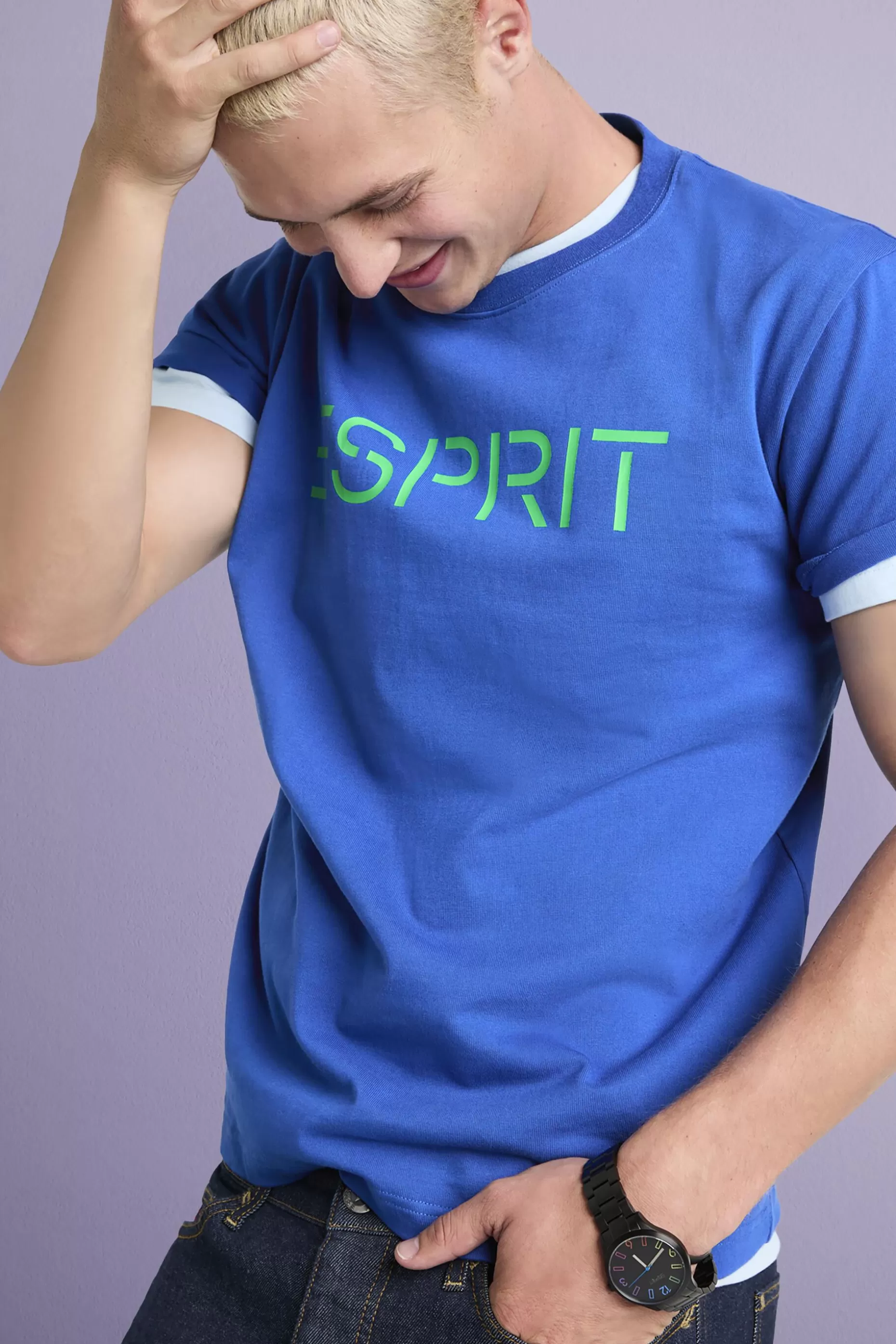 ESPRIT Unisex Logo Cotton Jersey T-Shirt at our Online Shop *Men T-Shirts + Polos