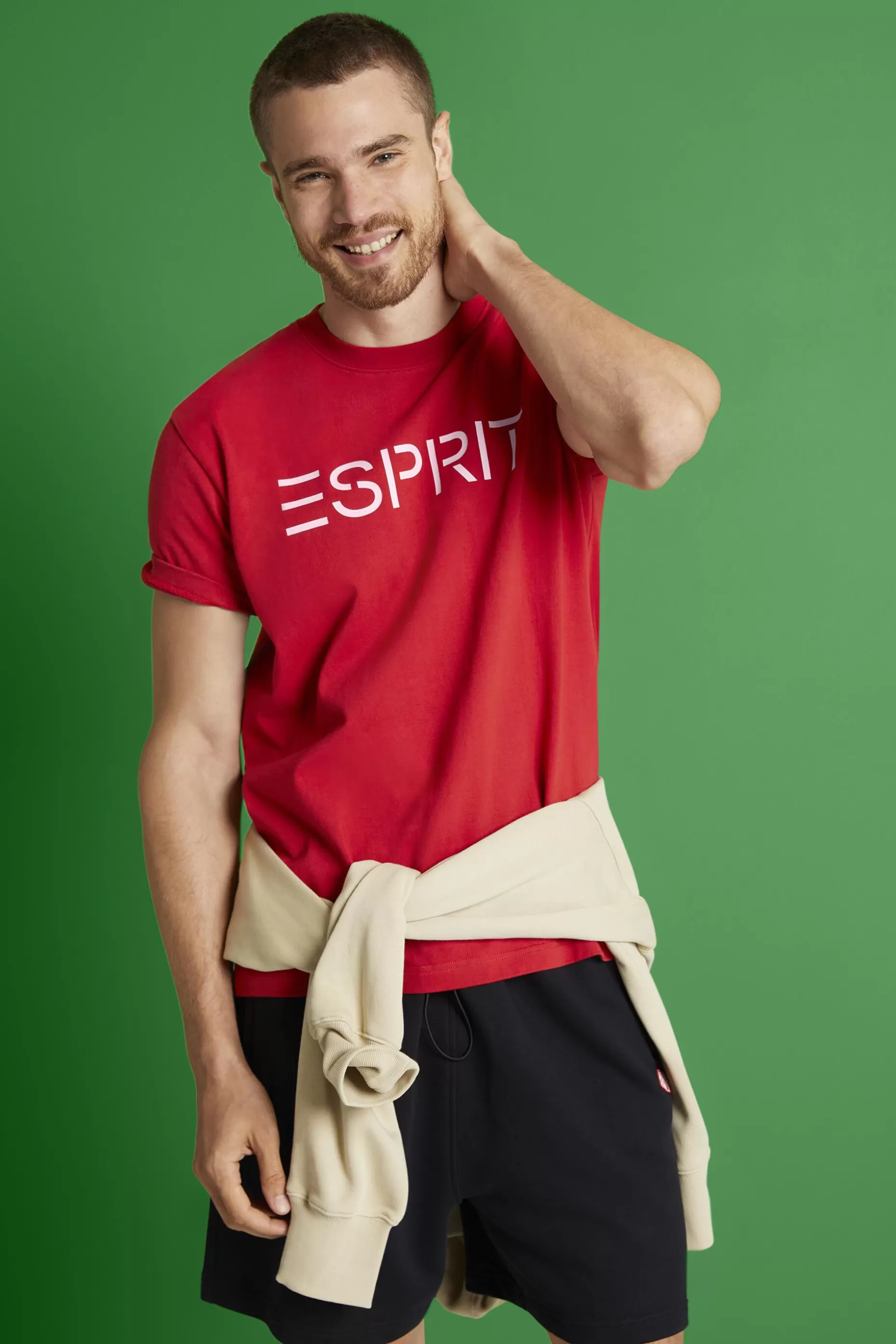 ESPRIT Unisex Logo Cotton Jersey T-Shirt at our Online Shop *Men T-Shirts + Polos