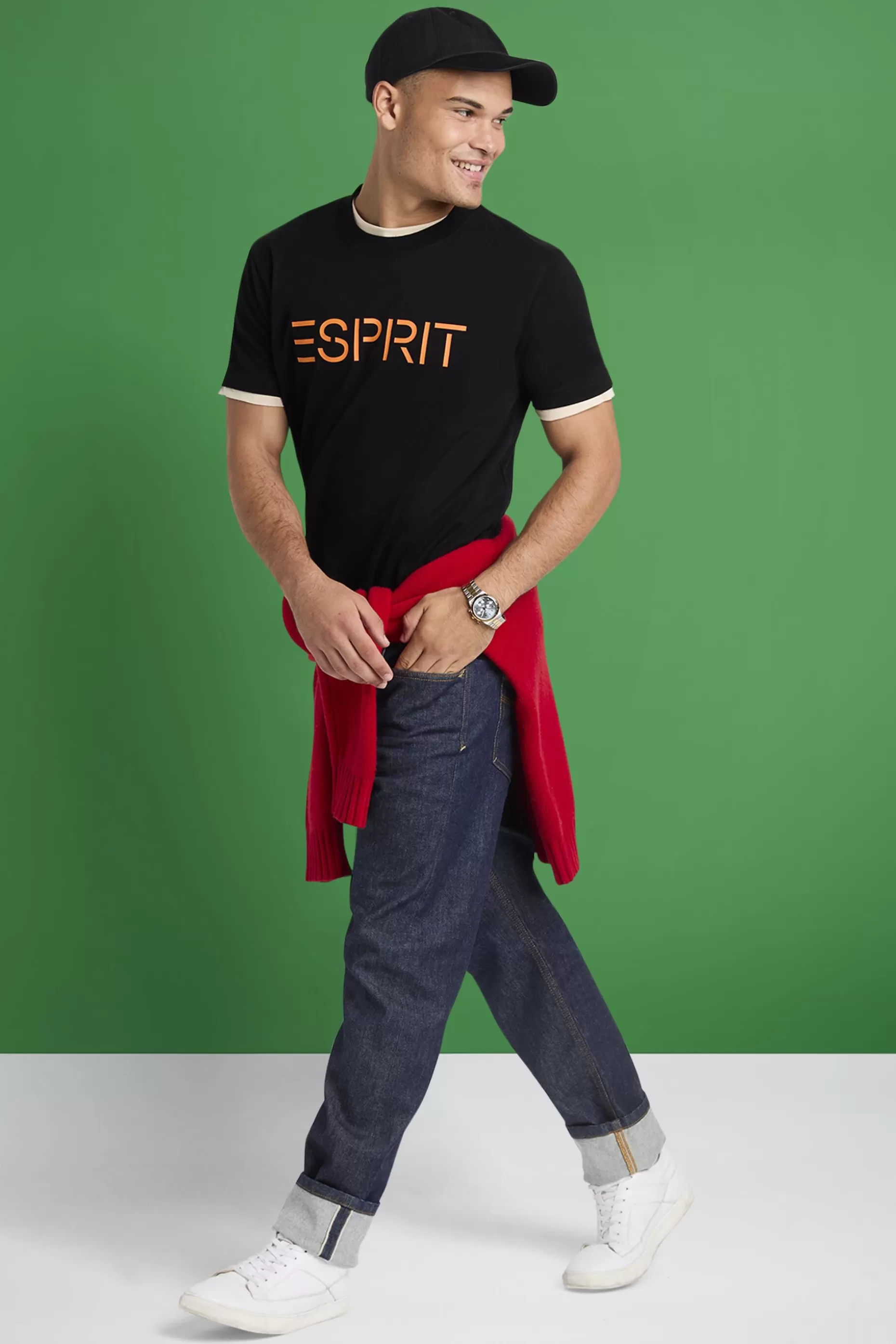 ESPRIT Unisex Logo Cotton Jersey T-Shirt at our Online Shop *Men T-Shirts + Polos