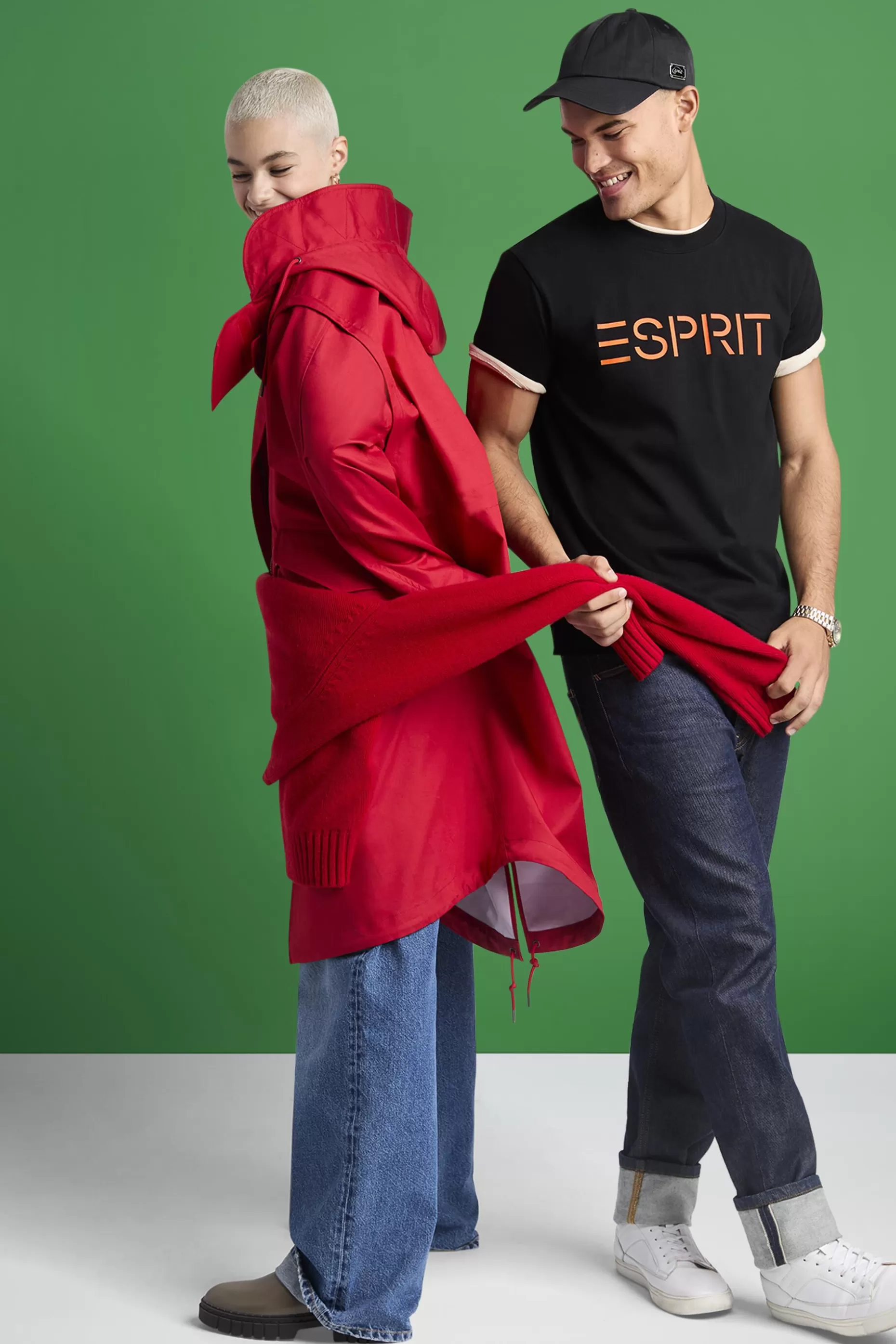 ESPRIT Unisex Logo Cotton Jersey T-Shirt at our Online Shop *Men T-Shirts + Polos