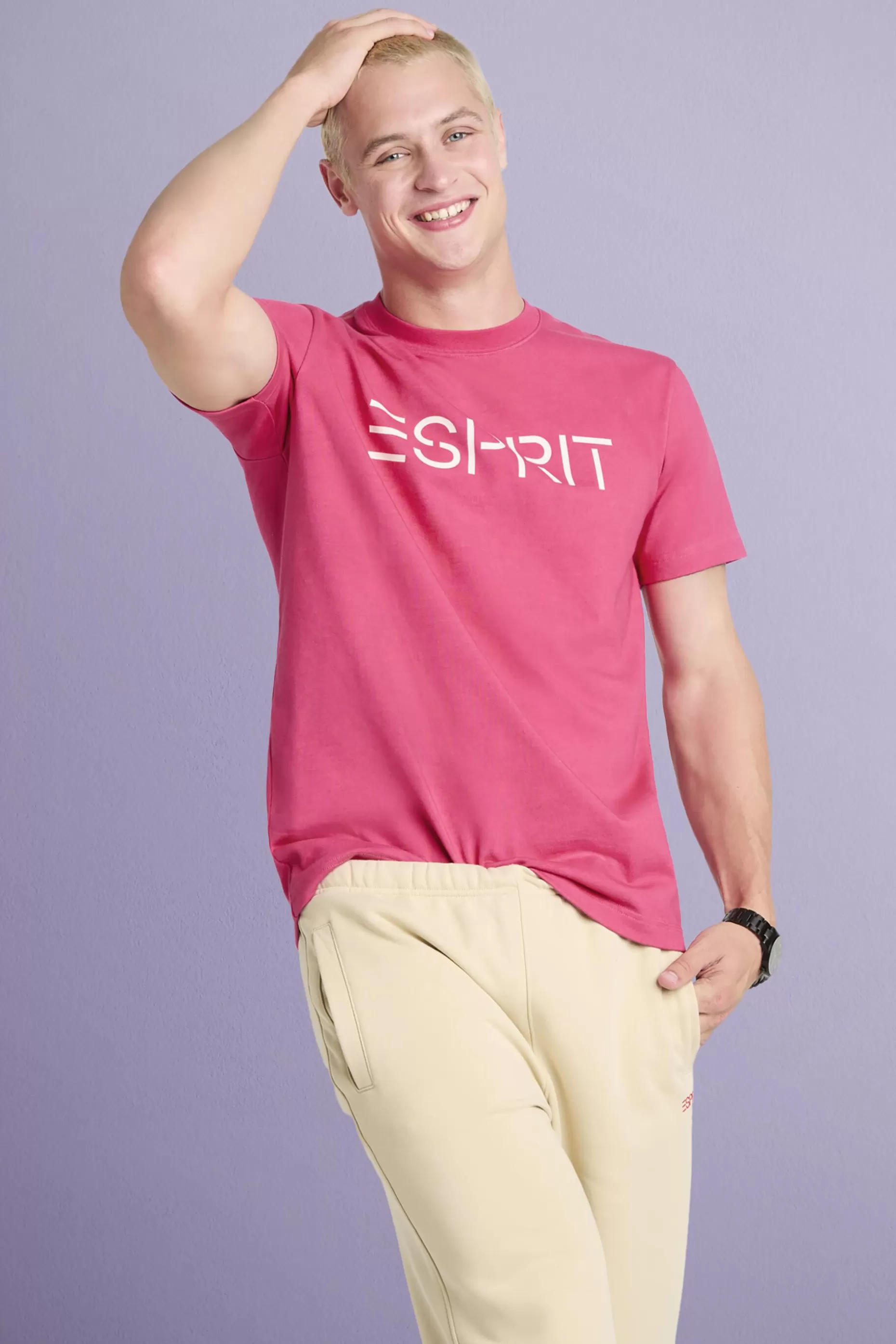 ESPRIT Unisex Logo Cotton Jersey T-Shirt at our Online Shop *Men T-Shirts + Polos