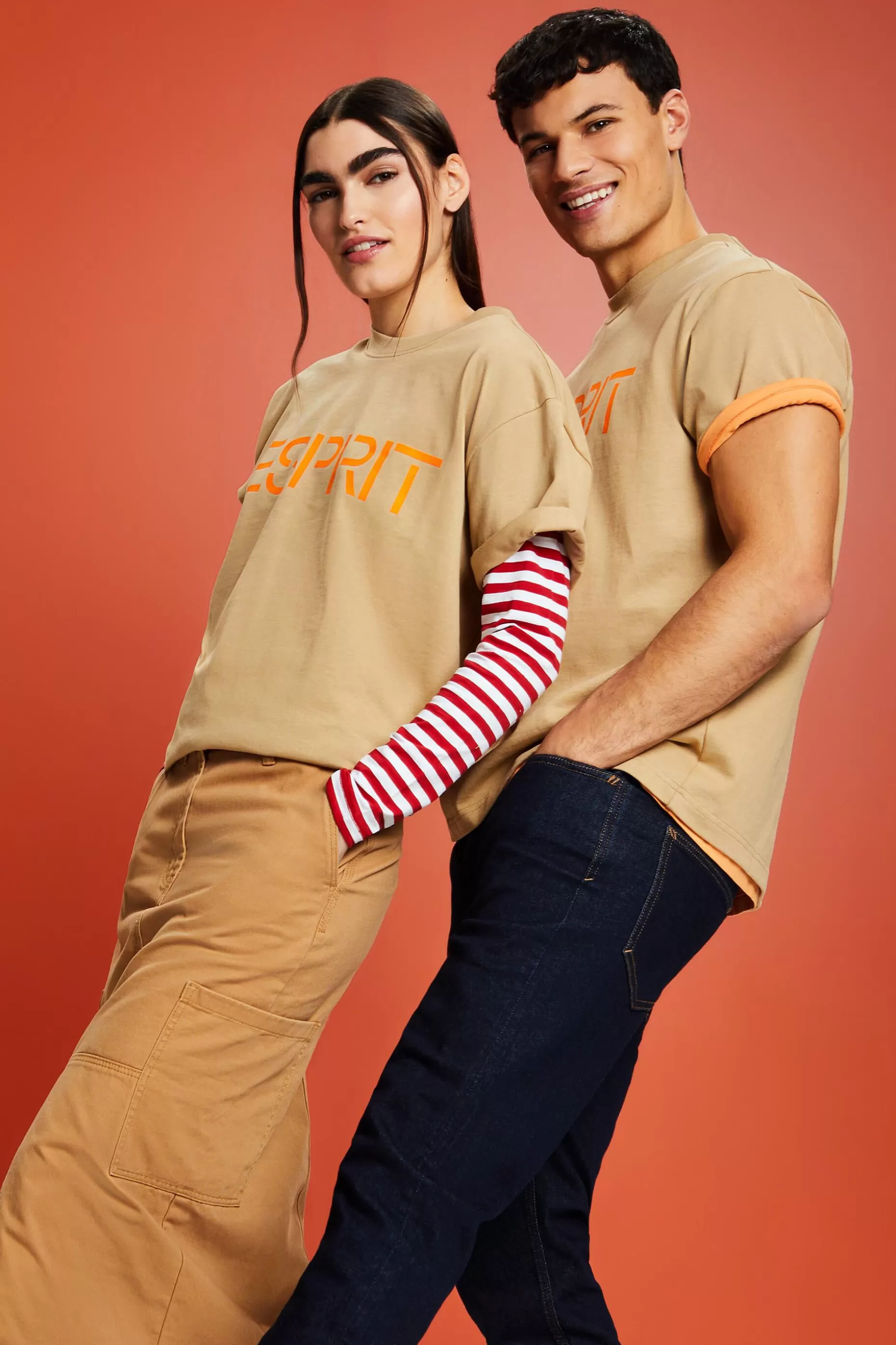 ESPRIT Unisex Logo Cotton Jersey T-Shirt at our Online Shop *Men T-Shirts + Polos