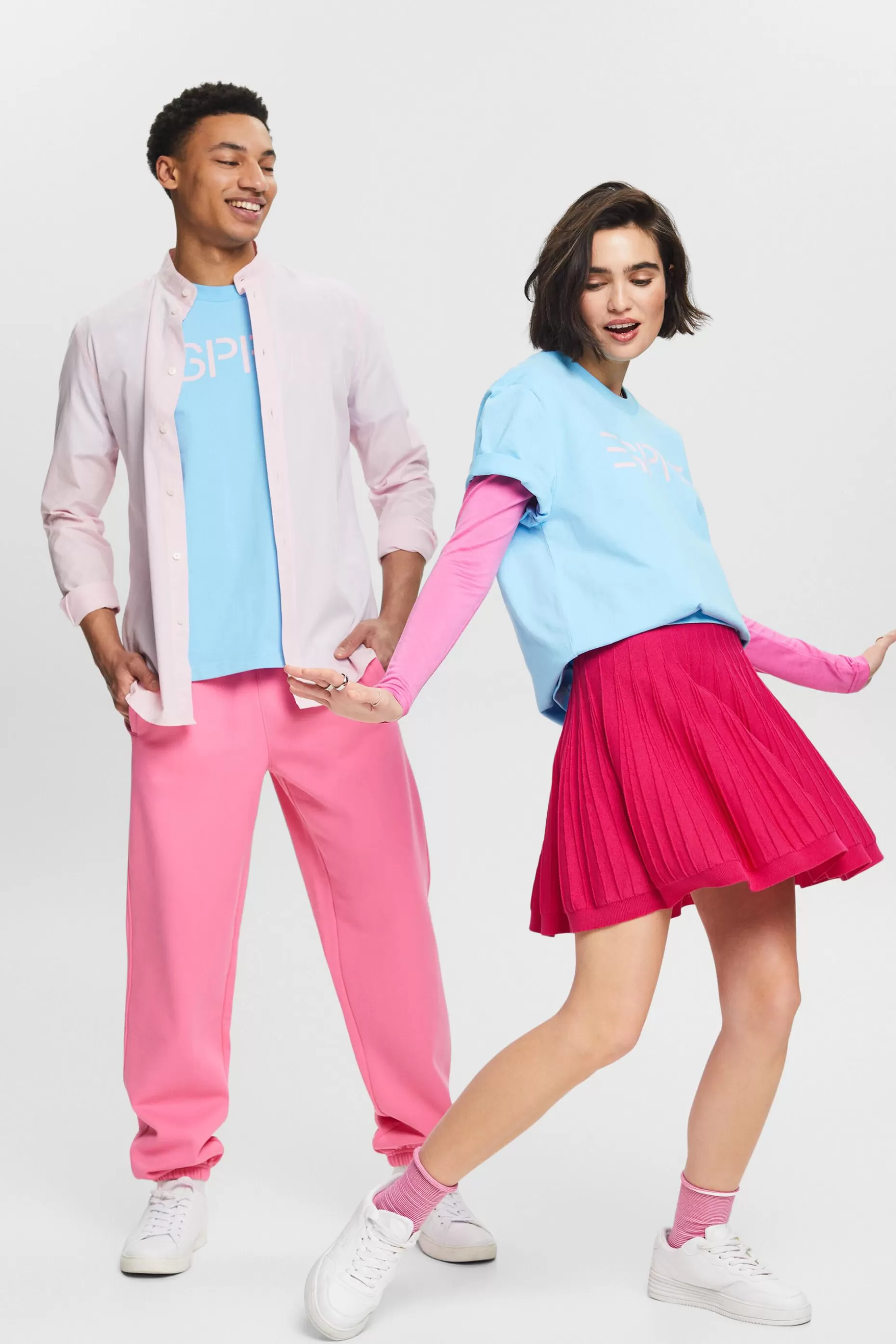 ESPRIT Unisex Logo Cotton Jersey T-Shirt at our Online Shop *Men The Pastel Edit