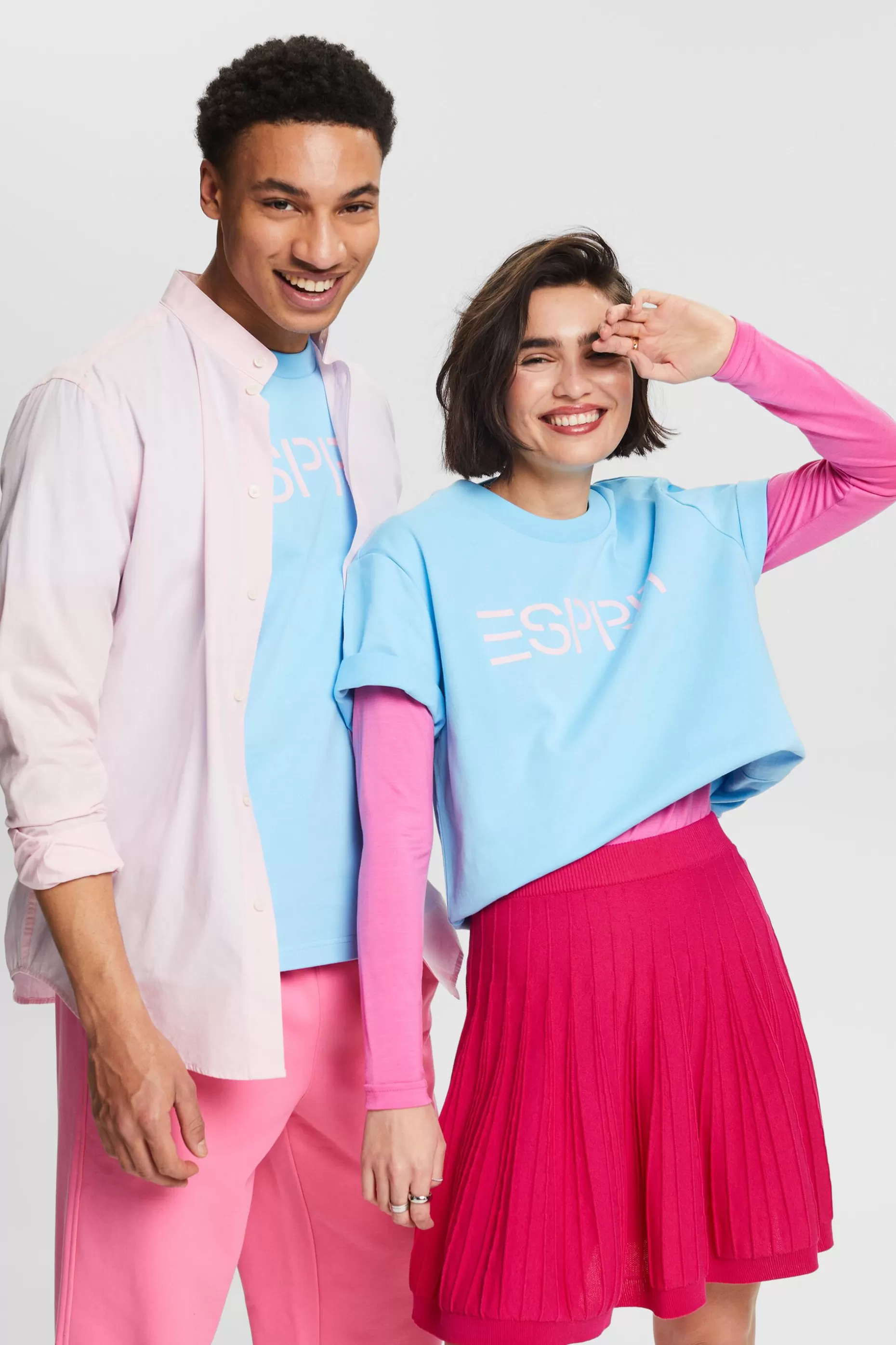 ESPRIT Unisex Logo Cotton Jersey T-Shirt at our Online Shop *Men The Pastel Edit