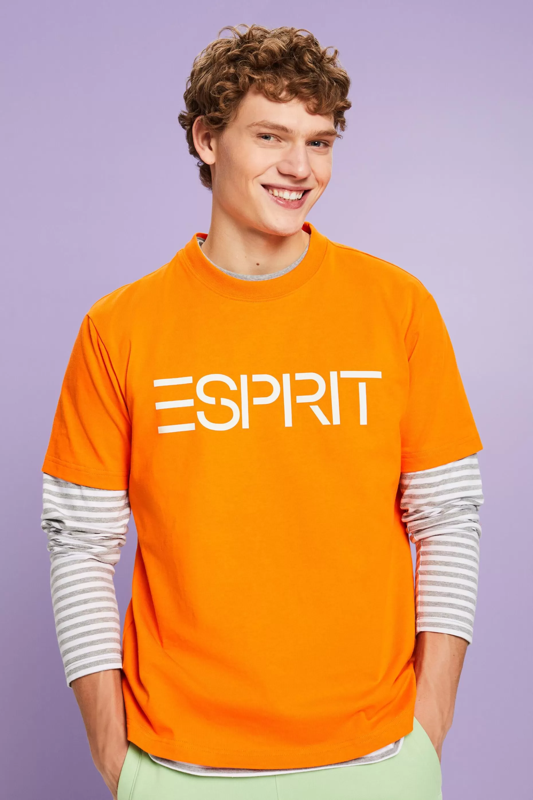 ESPRIT Unisex Logo Cotton Jersey T-Shirt at our Online Shop *Men T-Shirts + Polos