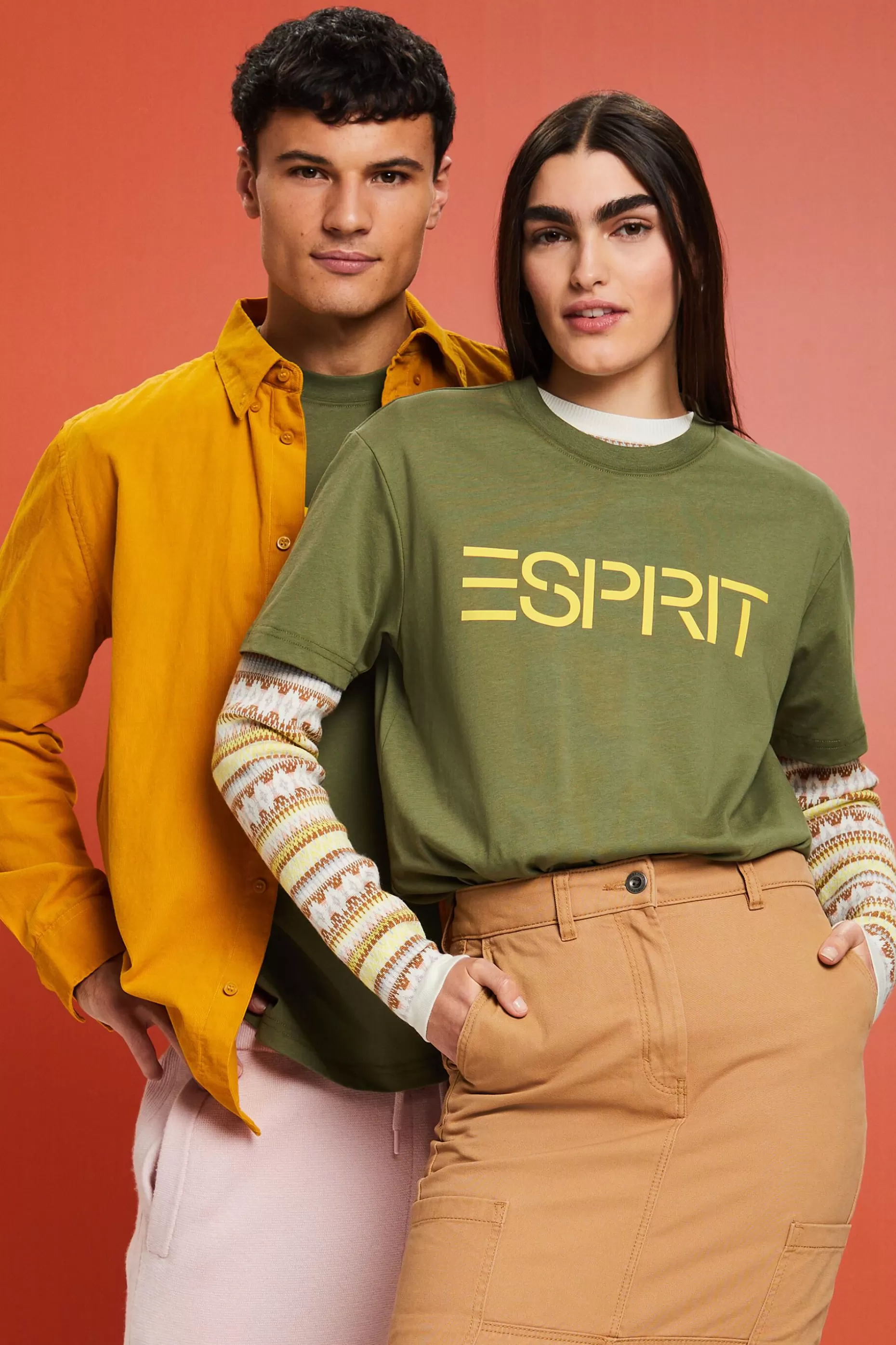 ESPRIT Unisex Logo Cotton Jersey T-Shirt at our Online Shop *Women T-Shirts + Tops