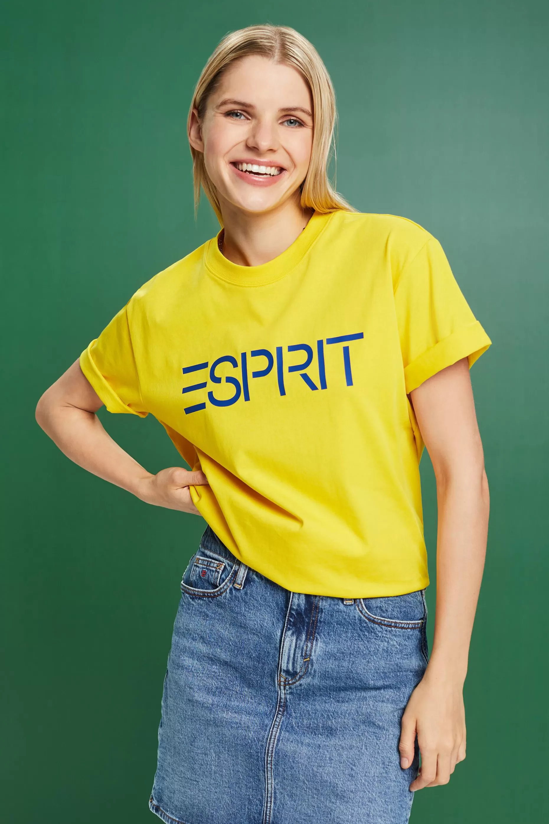 ESPRIT Unisex Logo Cotton Jersey T-Shirt at our Online Shop *Women T-Shirts + Tops