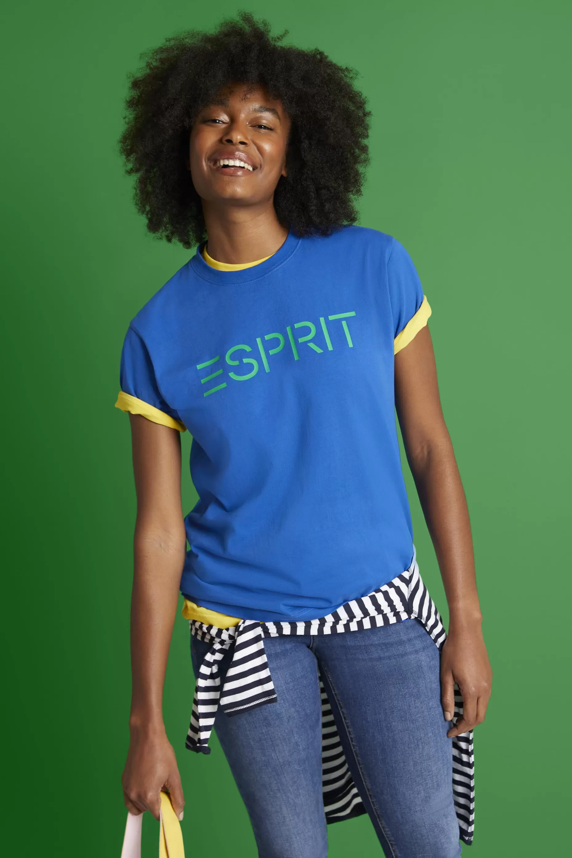 ESPRIT Unisex Logo Cotton Jersey T-Shirt at our Online Shop *Women T-Shirts + Tops
