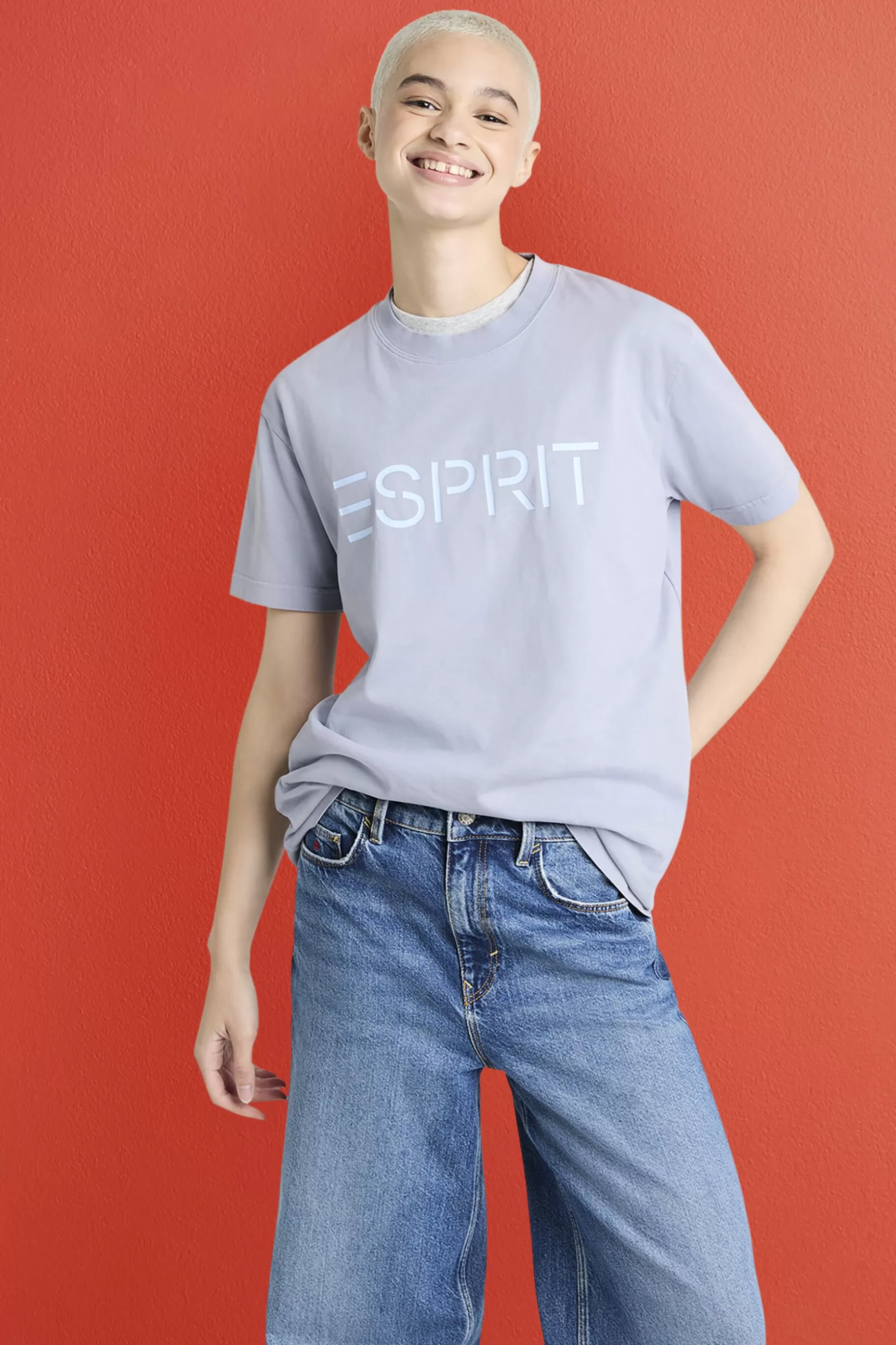 ESPRIT Unisex Logo Cotton Jersey T-Shirt at our Online Shop *Women T-Shirts + Tops