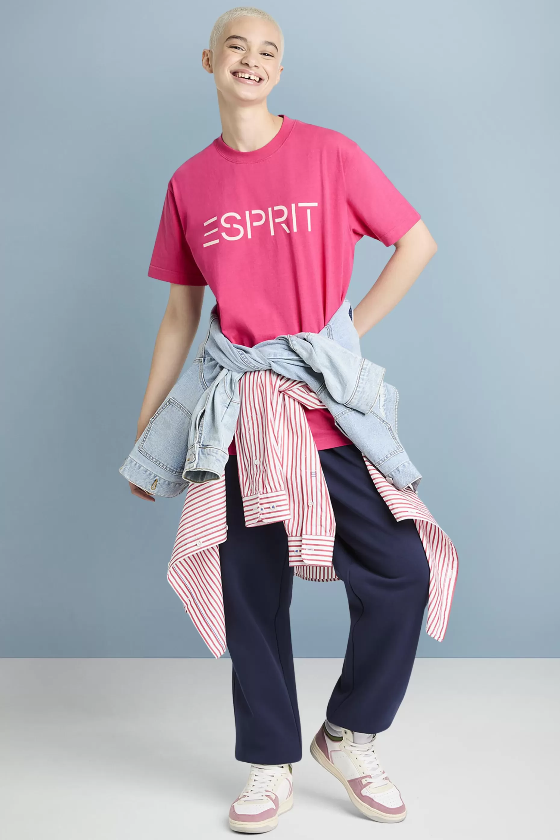 ESPRIT Unisex Logo Cotton Jersey T-Shirt at our Online Shop *Women T-Shirts + Tops