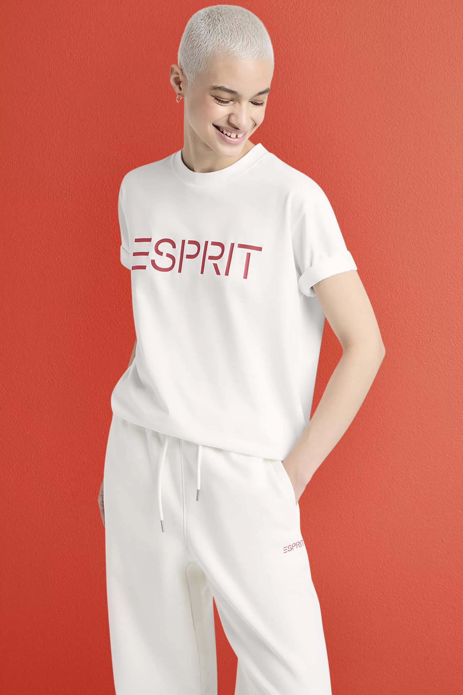 ESPRIT Unisex Logo Cotton Jersey T-Shirt at our Online Shop *Women T-Shirts + Tops