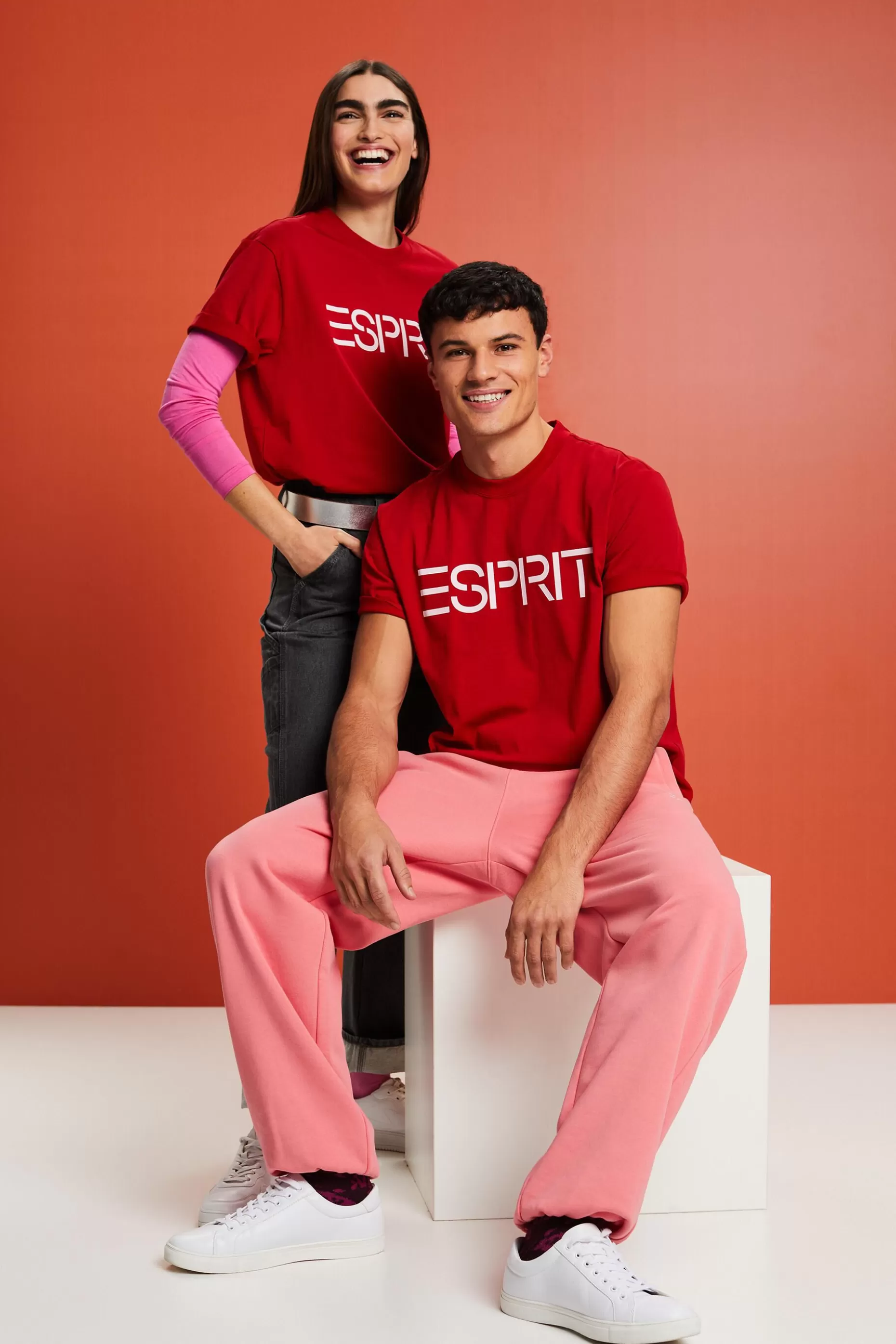 ESPRIT Unisex Logo Cotton Jersey T-Shirt at our Online Shop *Women T-Shirts + Tops