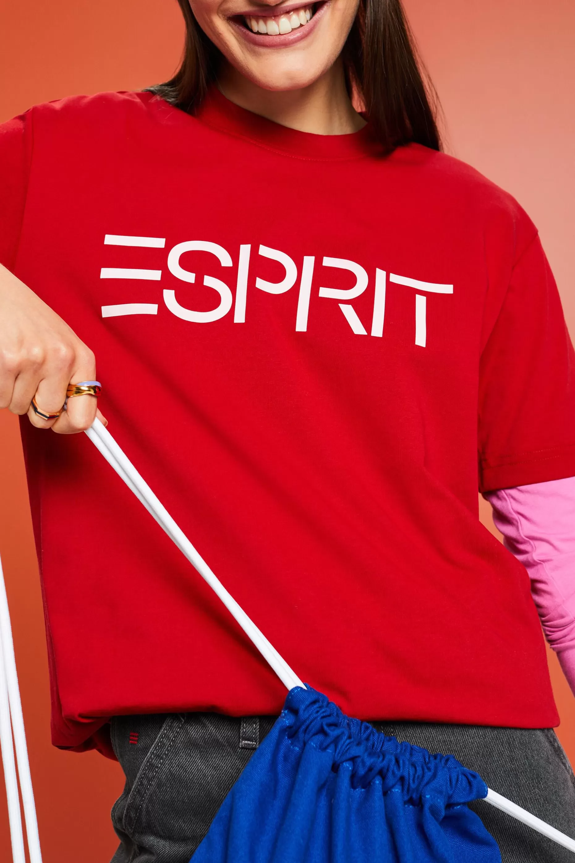 ESPRIT Unisex Logo Cotton Jersey T-Shirt at our Online Shop *Women T-Shirts + Tops