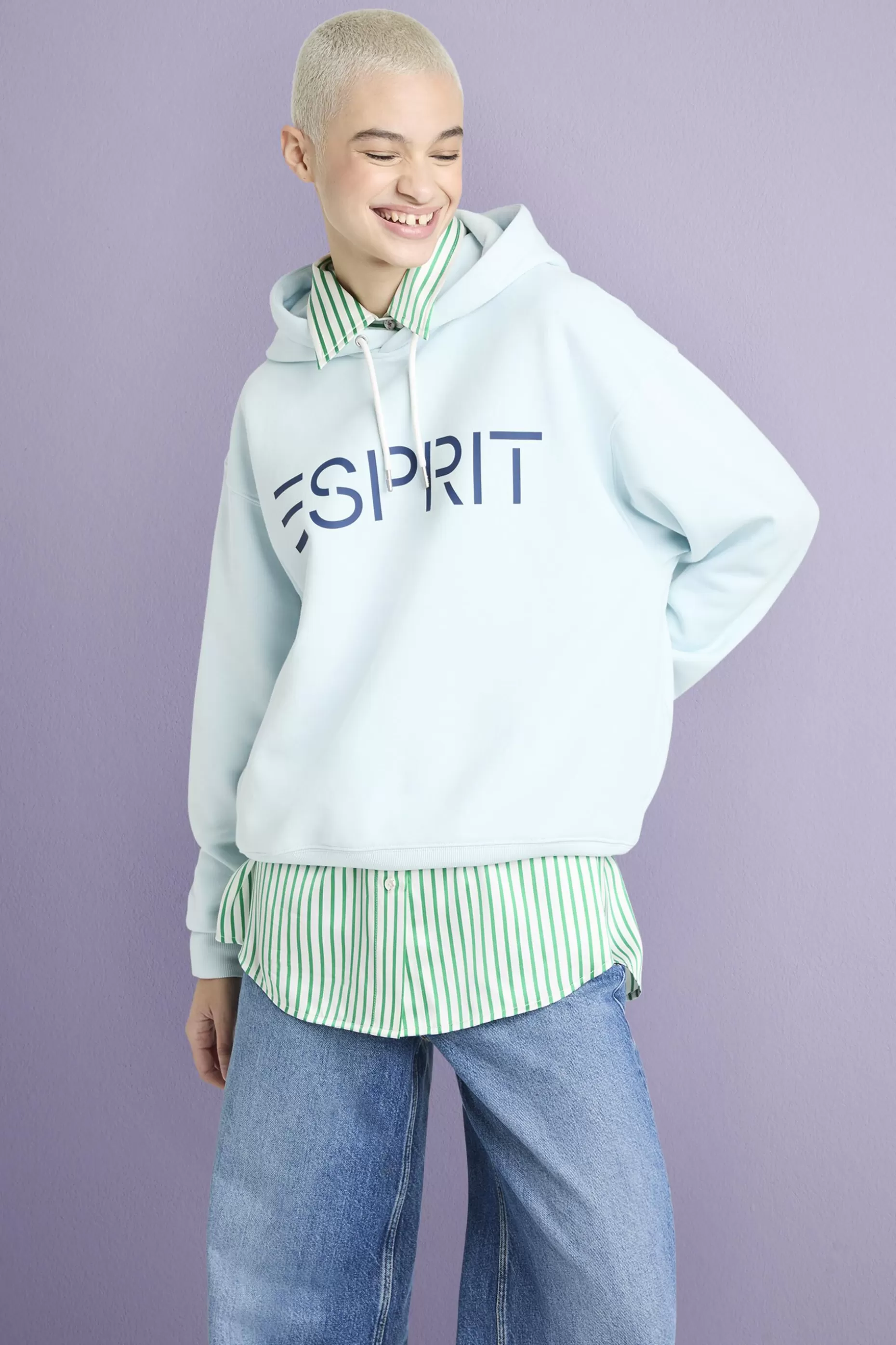 ESPRIT Unisex Logo Fleece Hoodie at our Online Shop *Men Sweatshirts + Hoodies