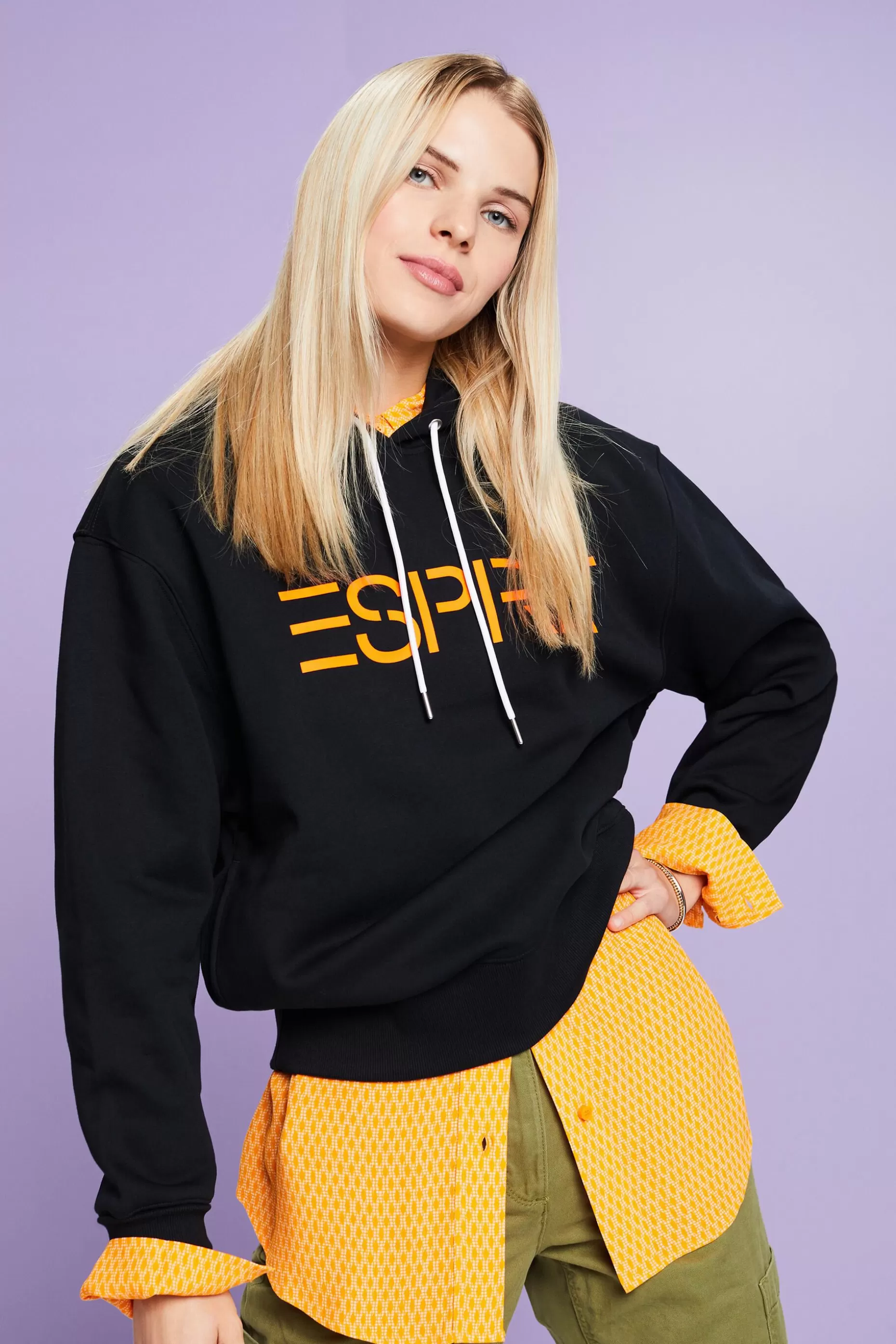 ESPRIT Unisex Logo Fleece Hoodie at our Online Shop *Women Sweatshirts + Hoodies