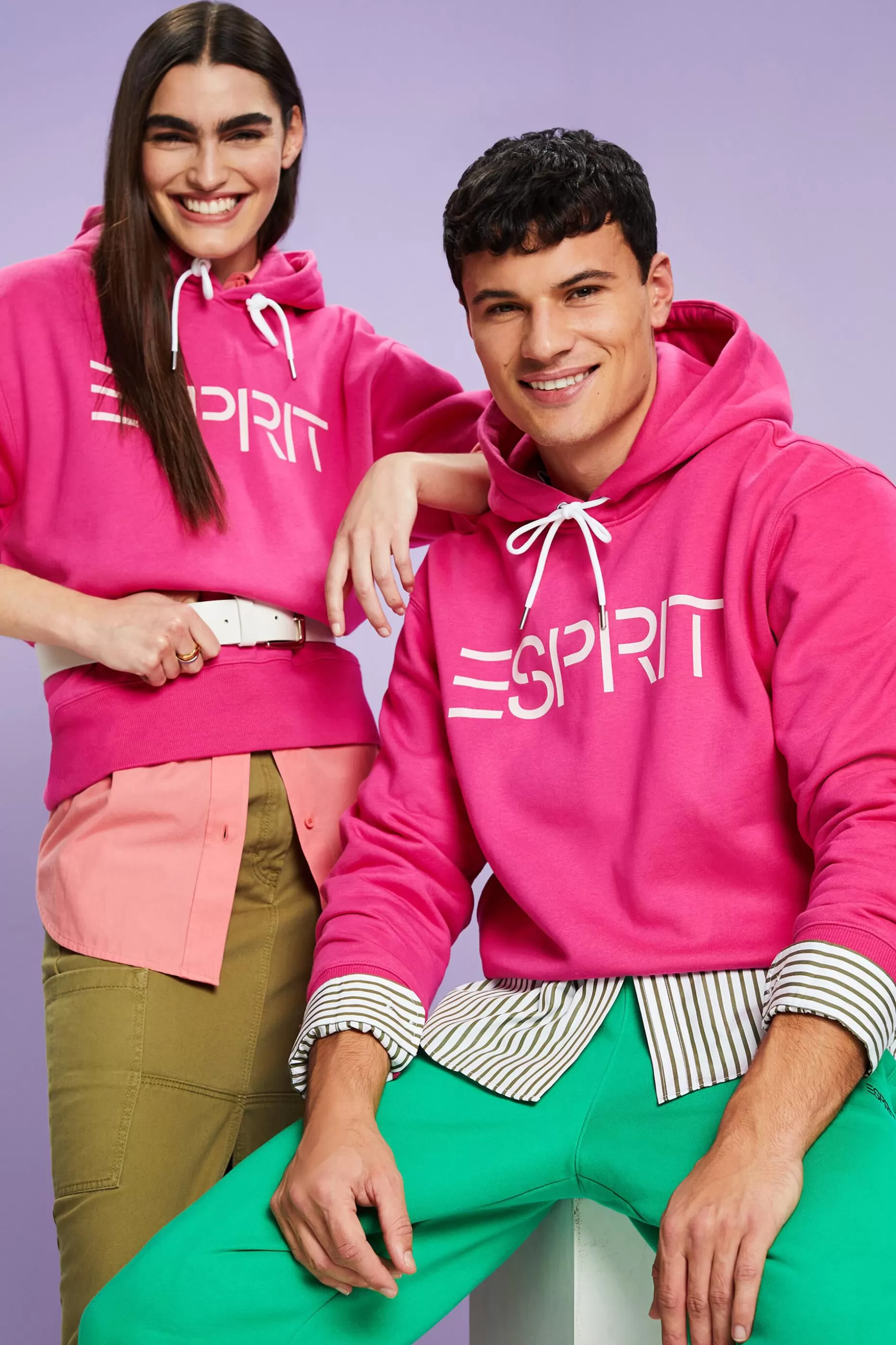 ESPRIT Unisex Logo Fleece Hoodie at our Online Shop *Women Sweatshirts + Hoodies