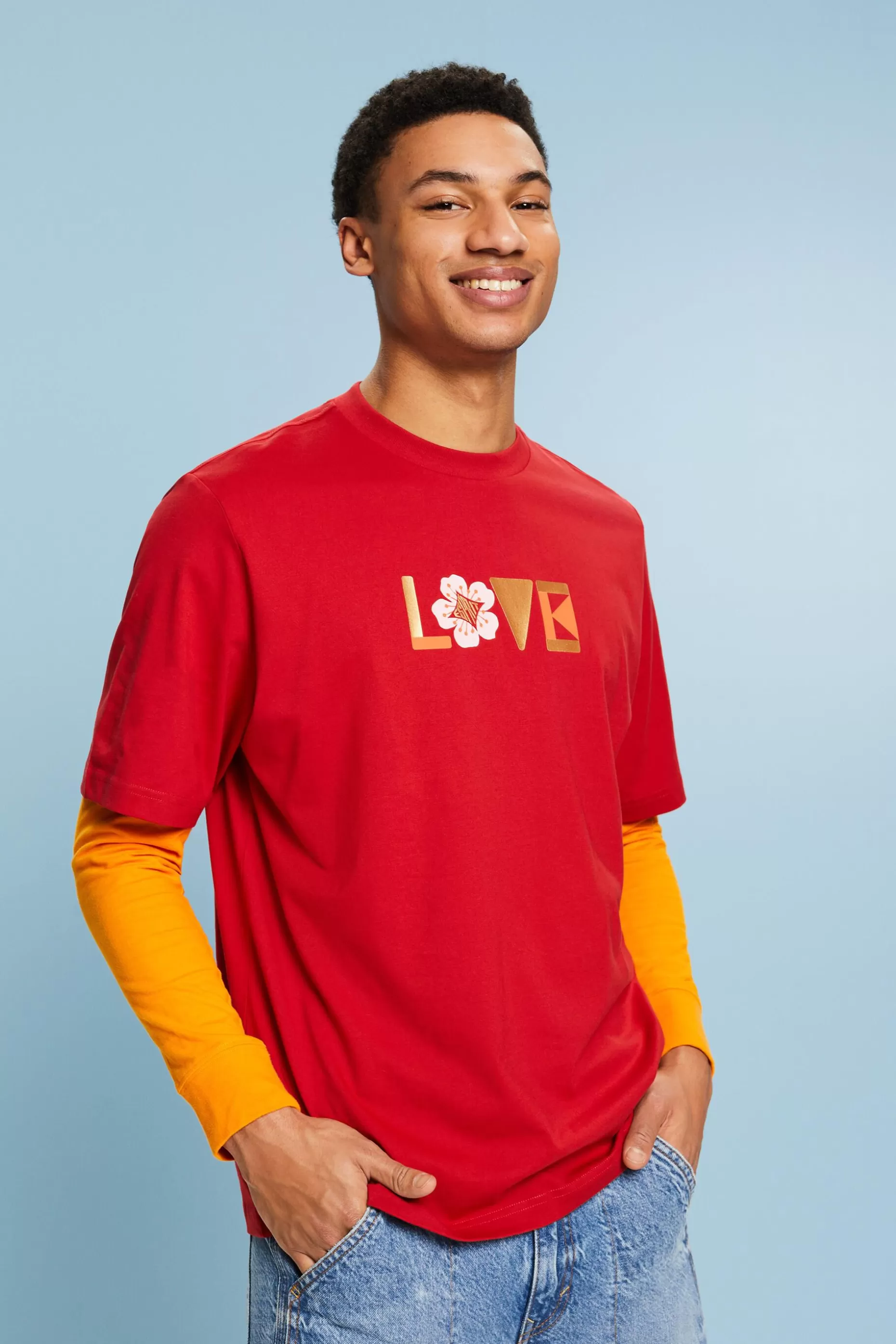 ESPRIT Unisex Printed Pima Cotton T-Shirt at our Online Shop *Women T-Shirts + Tops