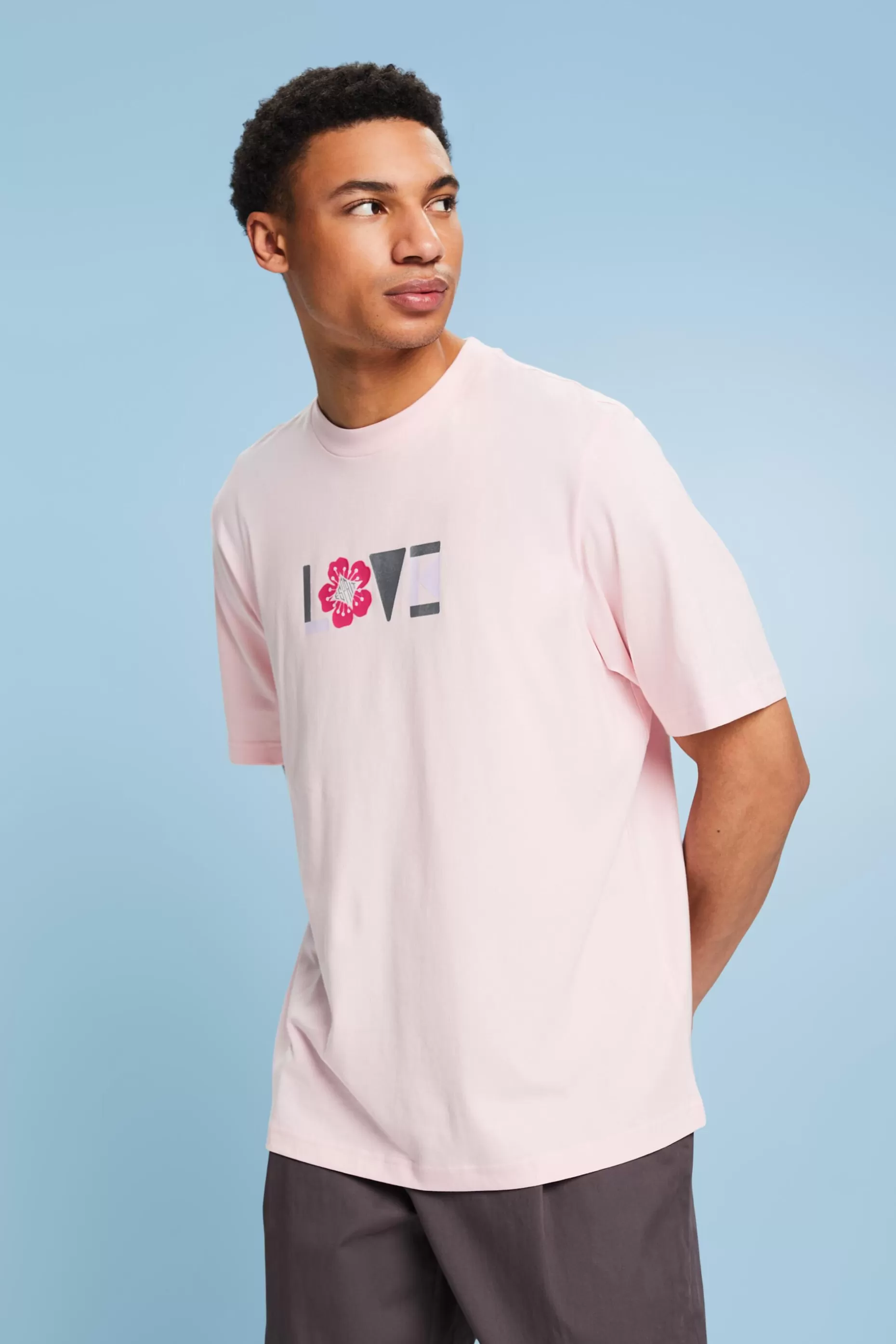 ESPRIT Unisex Printed Pima Cotton T-Shirt at our Online Shop *Men The Pastel Edit