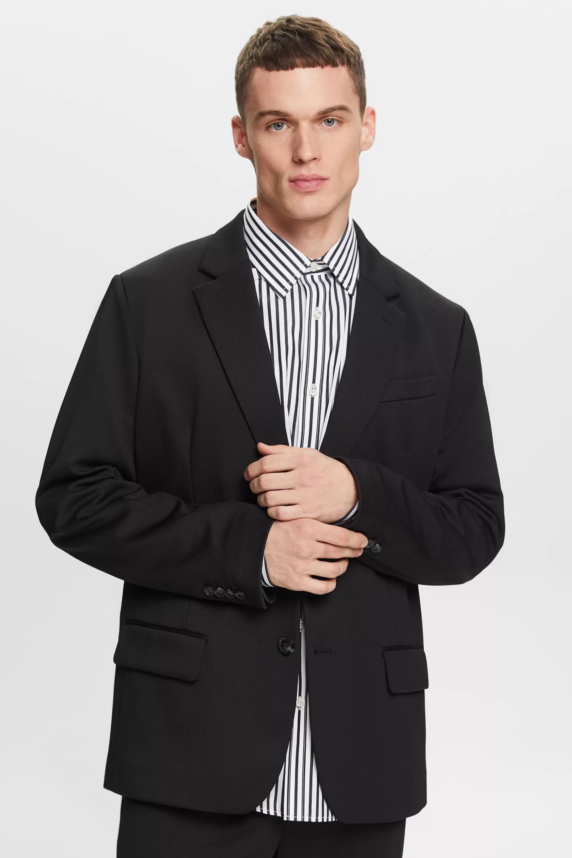 ESPRIT Unisex Single-Breasted Twill Blazer at our Online Shop *Men Jackets + Coats