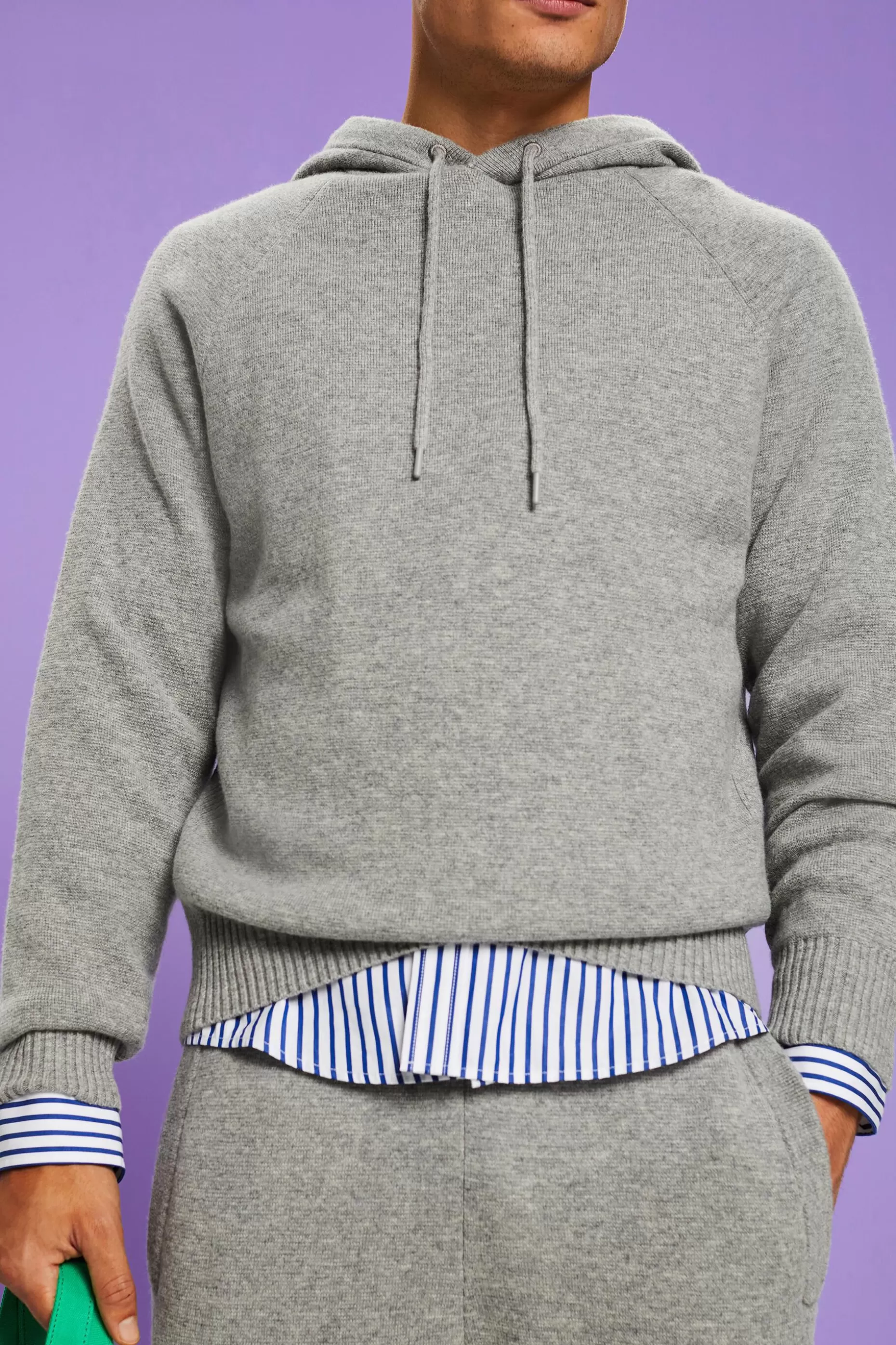 ESPRIT Unisex Wool-Cashmere Hooded Knit Sweater at our Online Shop *Men Sweaters