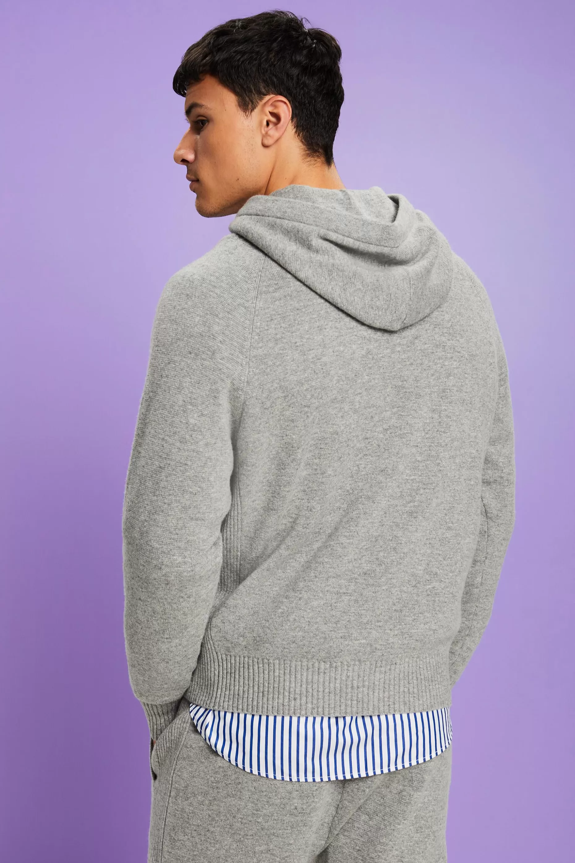 ESPRIT Unisex Wool-Cashmere Hooded Knit Sweater at our Online Shop *Men Sweaters