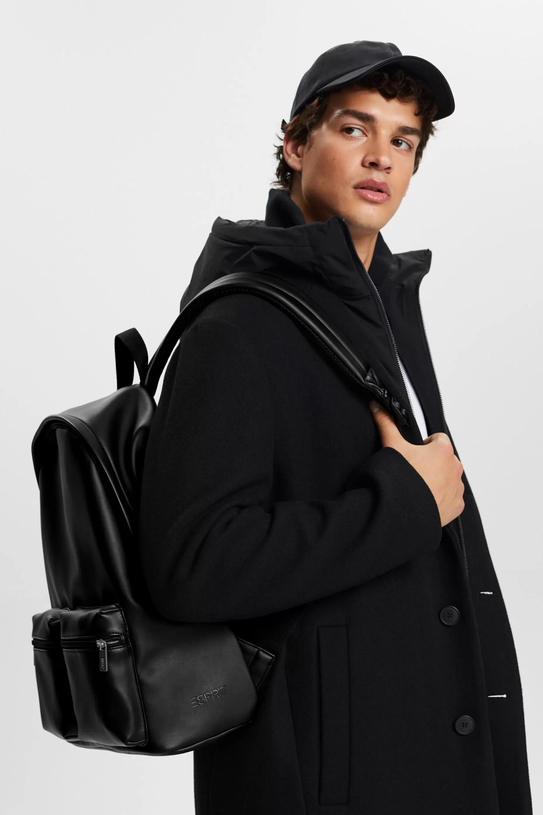 ESPRIT Vegan Leather Zip Pouch Backpack at our Online Shop *Men Bags + Wallets