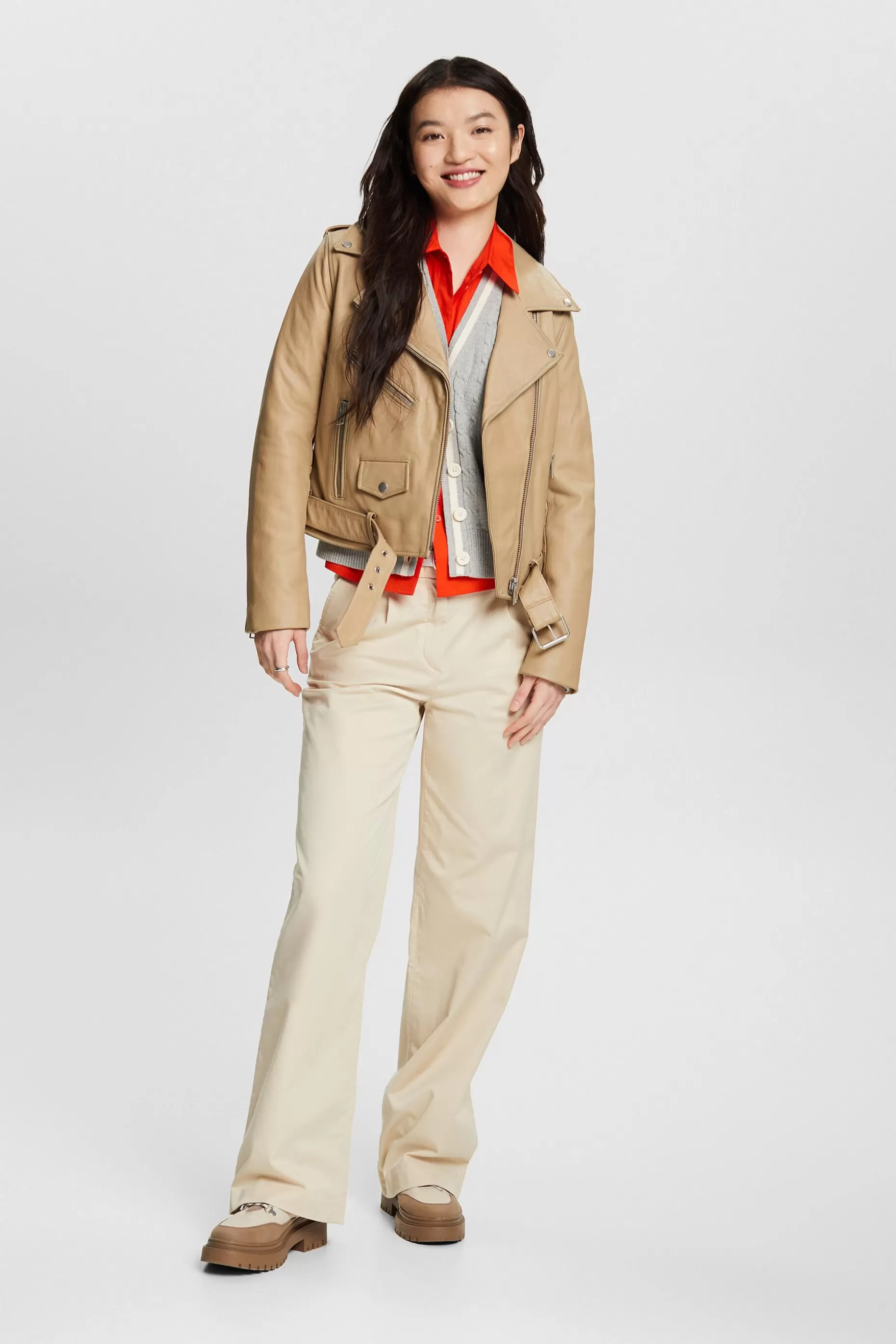 ESPRIT V-Neck Cable-Knit Cardigan at our Online Shop *Women Sweaters