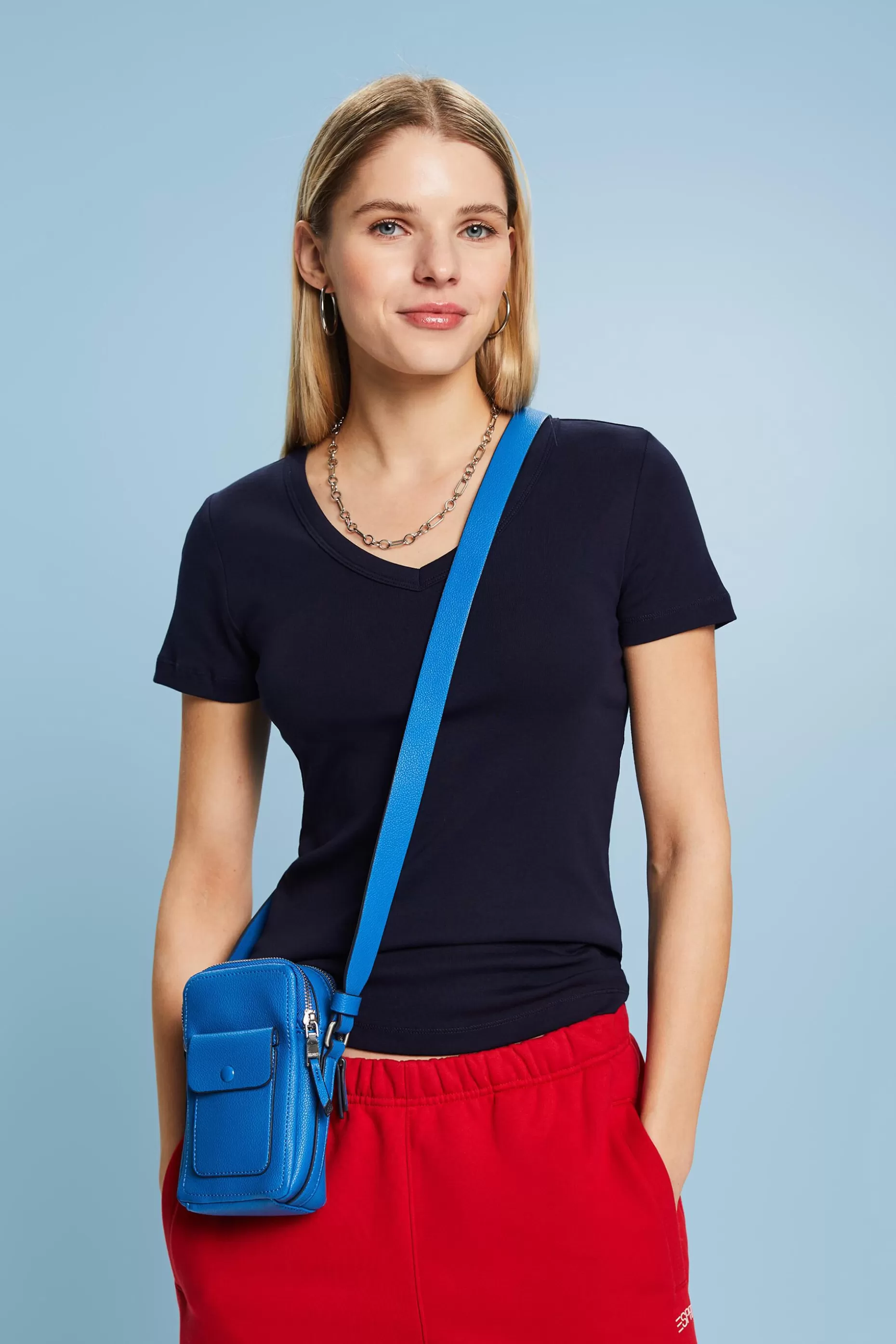 ESPRIT V-Neck Cotton T-Shirt at our Online Shop *Women T-Shirts + Tops