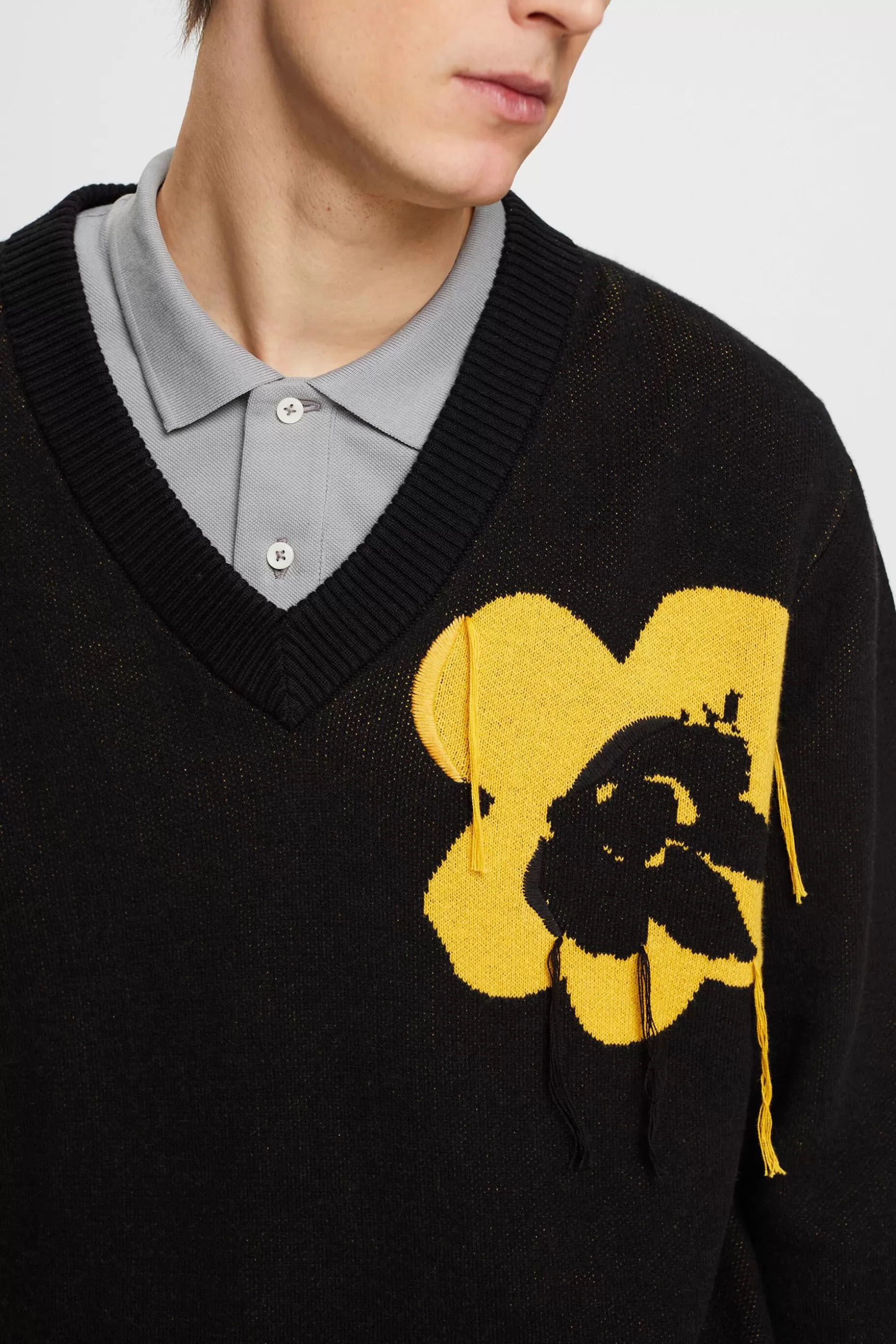 ESPRIT V-neck jumper with floral jacquard pattern at our Online Shop * Sale Under $75