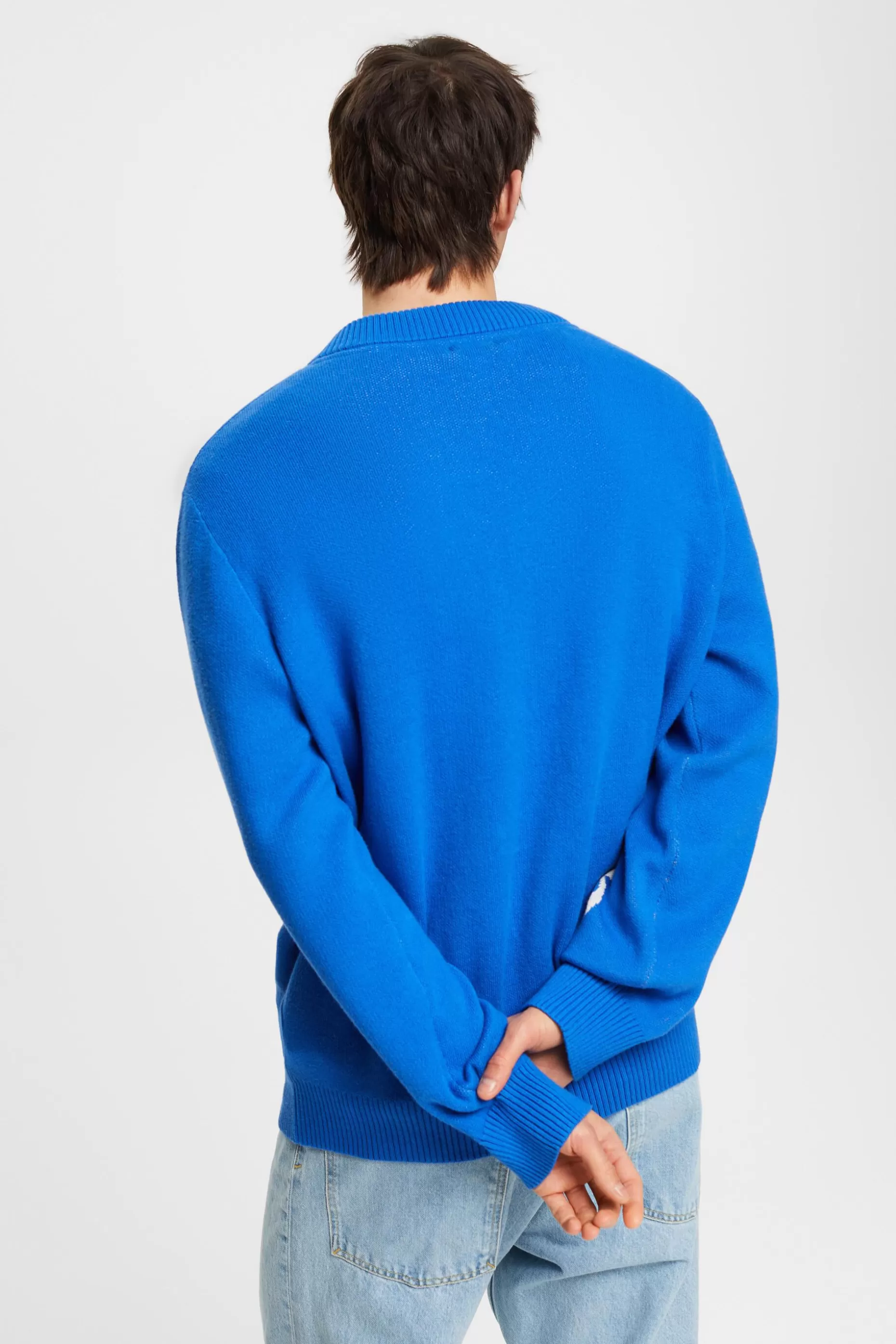 ESPRIT V-neck jumper with floral jacquard pattern at our Online Shop *Men Sweaters