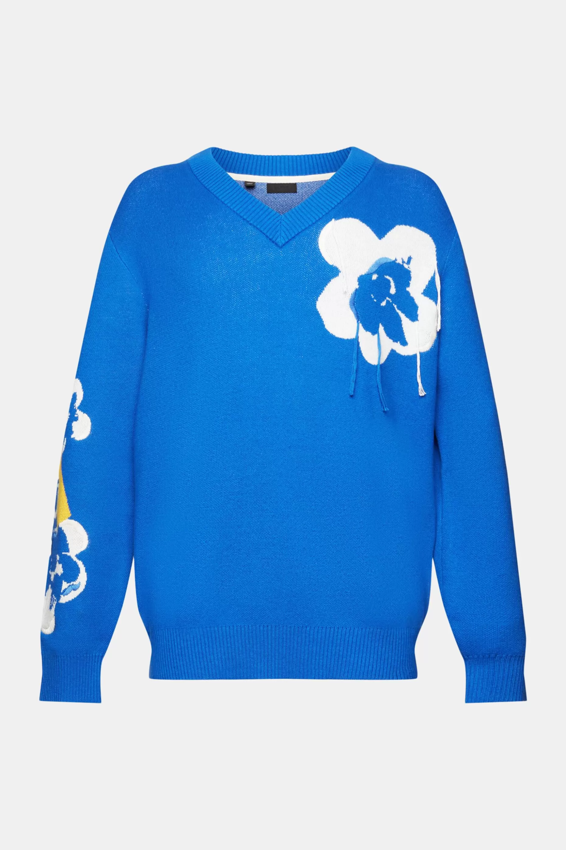 ESPRIT V-neck jumper with floral jacquard pattern at our Online Shop *Men Sweaters