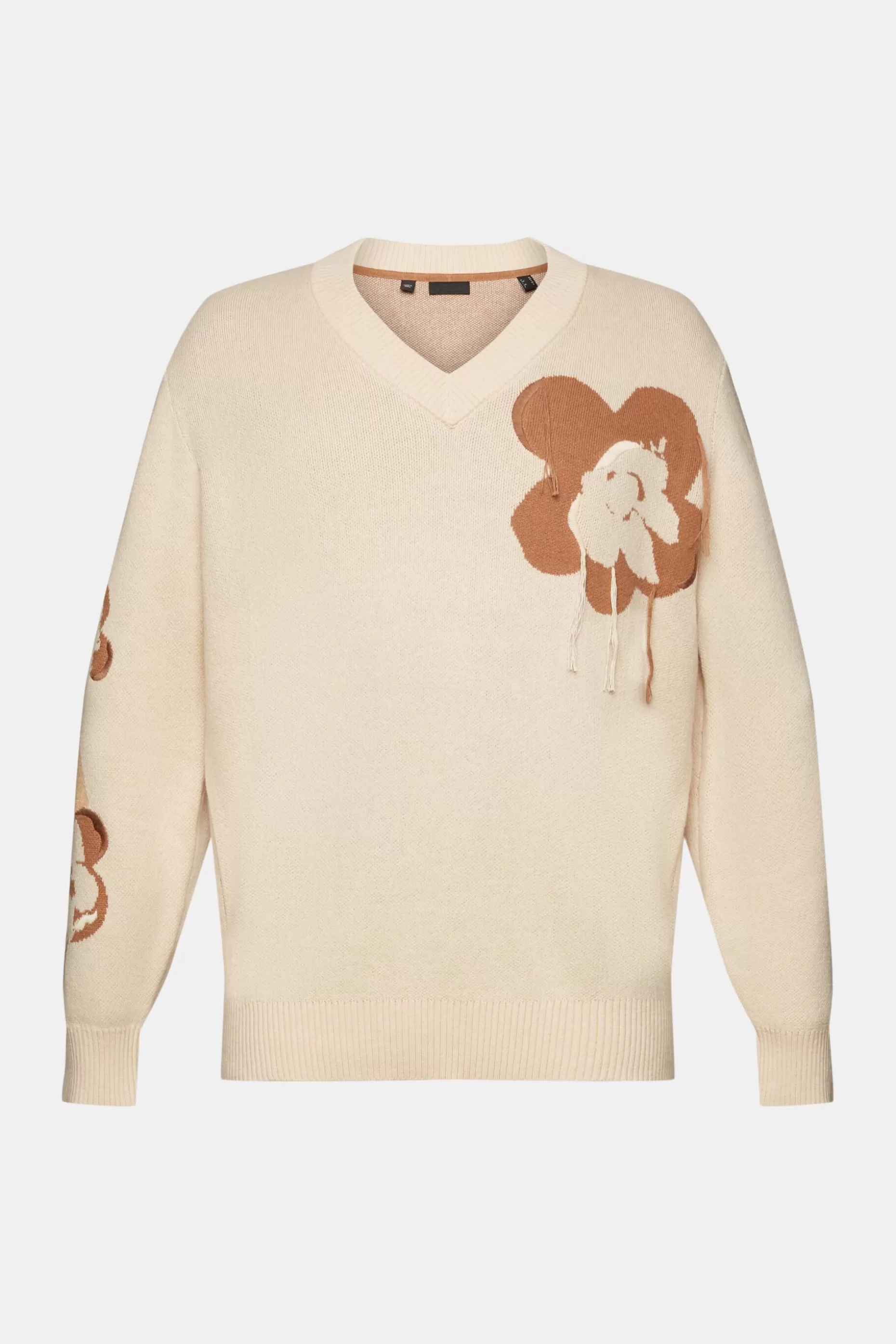 ESPRIT V-neck jumper with floral jacquard pattern at our Online Shop *Men Sweaters