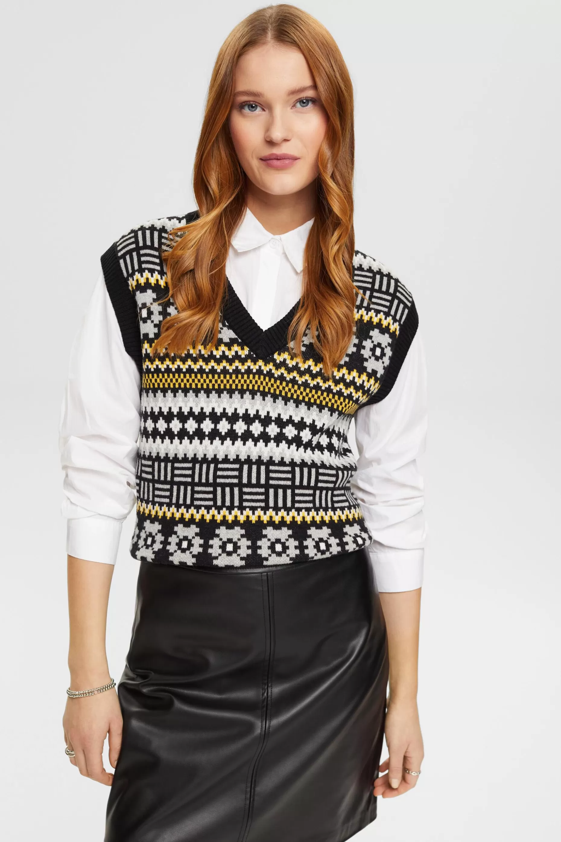 ESPRIT V-neck tank top with Fair Isle jacquard at our Online Shop * Sale Under $50