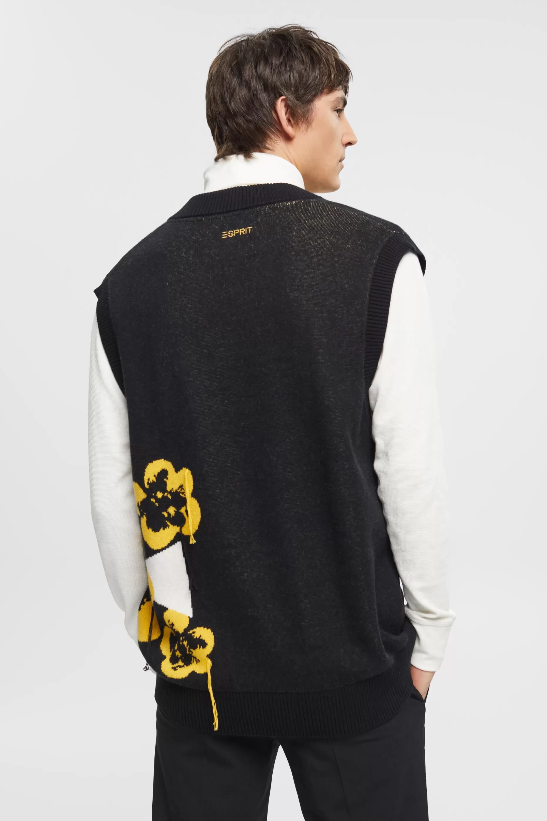 ESPRIT V-neck tank top with floral jacquard pattern at our Online Shop *Men Tops