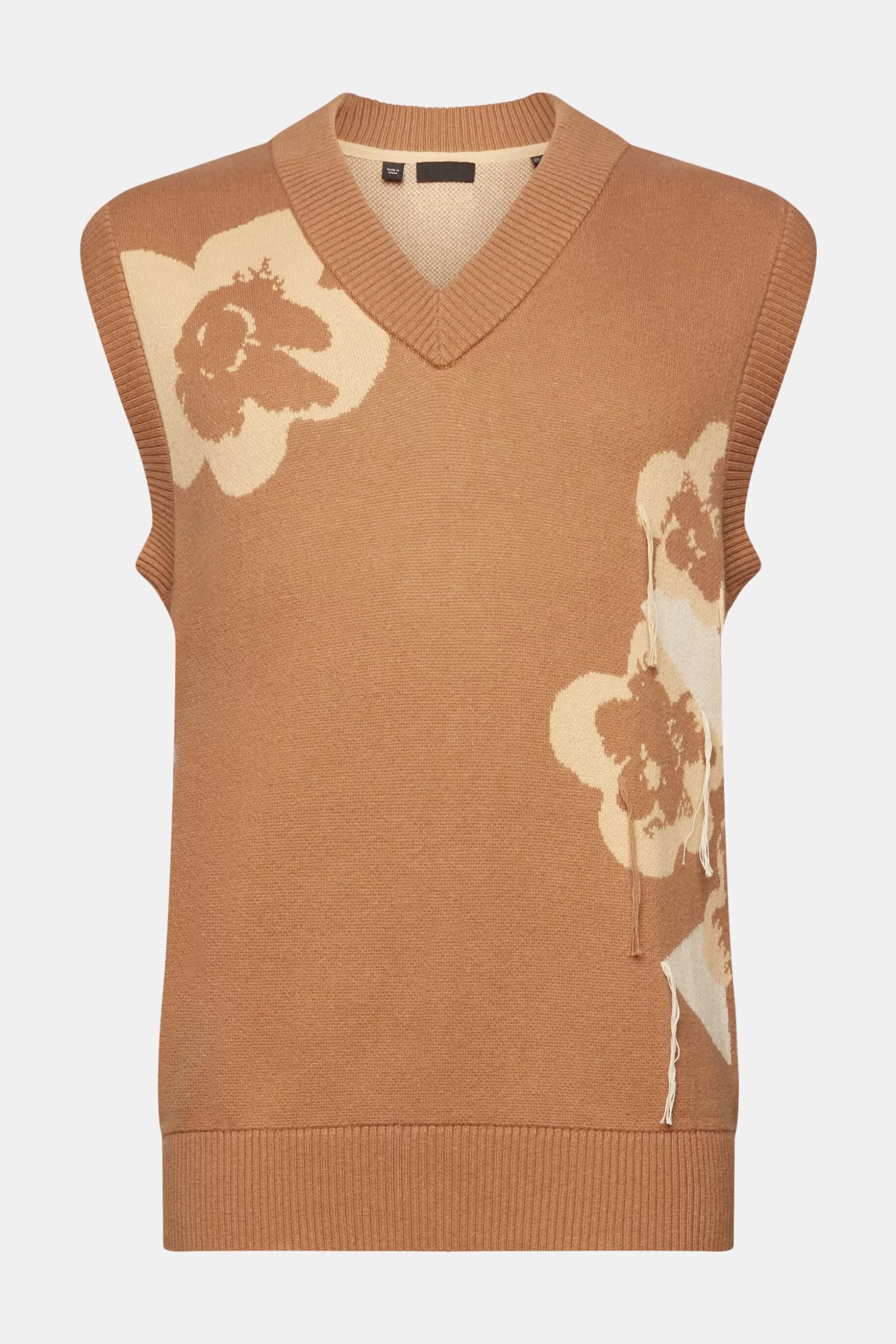 ESPRIT V-neck tank top with floral jacquard pattern at our Online Shop *Men Sweaters